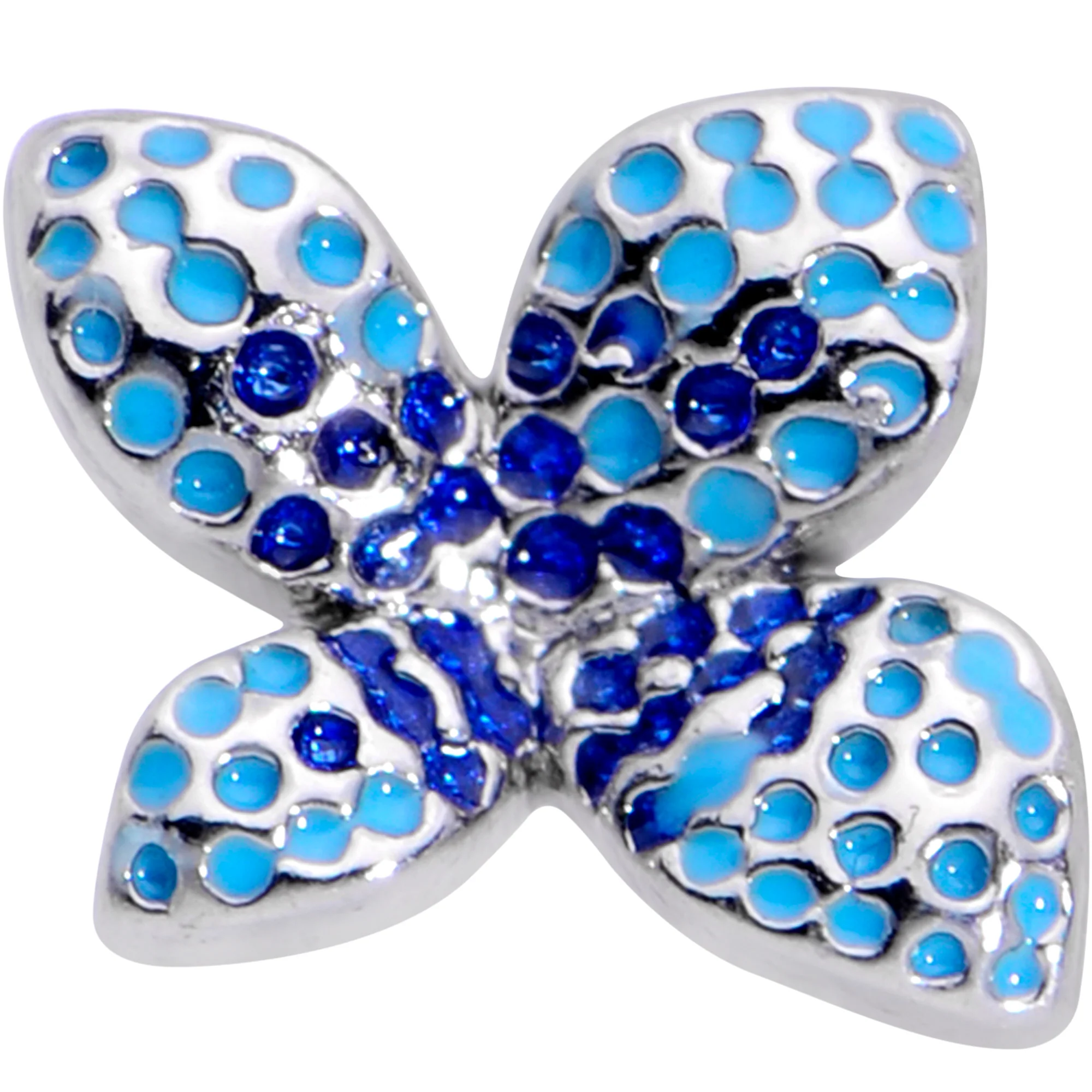 20G 7mm Glamour Butterfly L Shape Nose Ring - Image 2