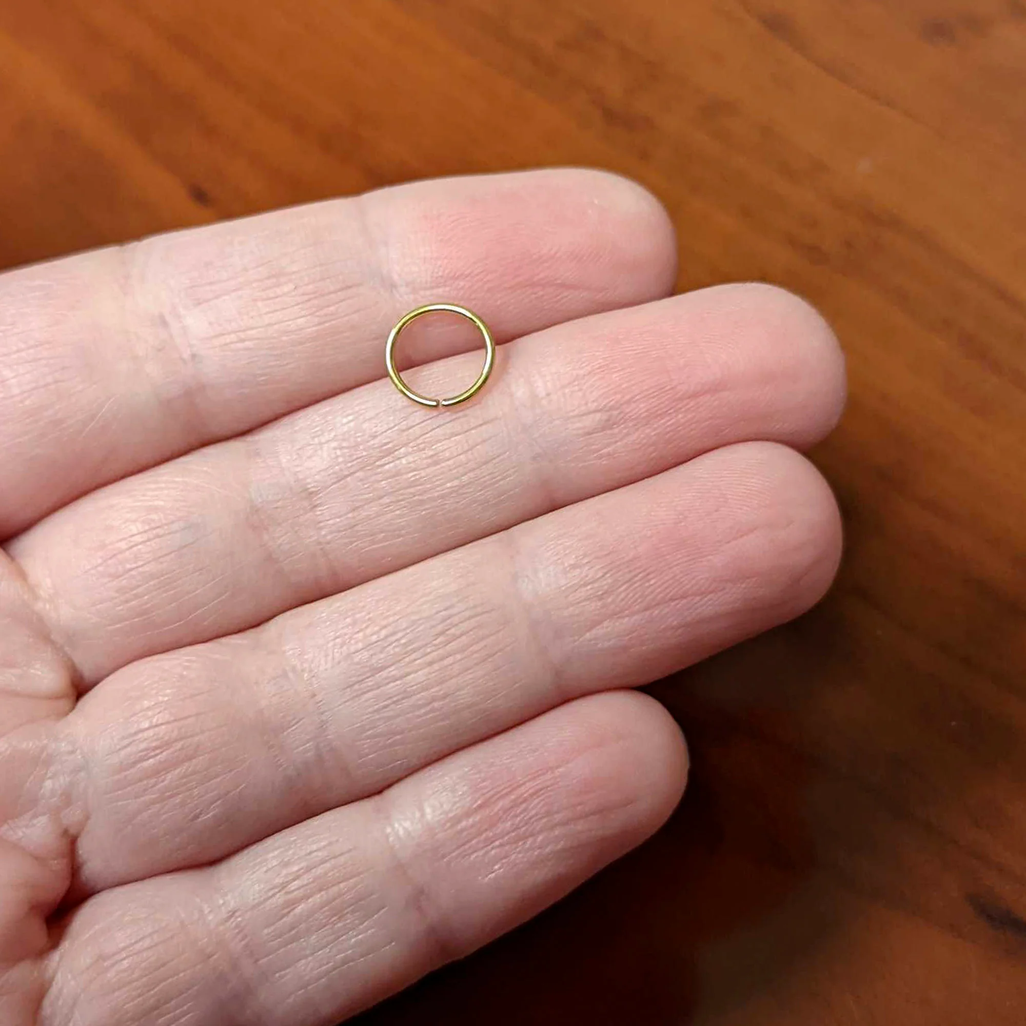 20G 7mm Gold Tone PVD Grade 23 Titanium Bendable Hoop Ring - Image 4