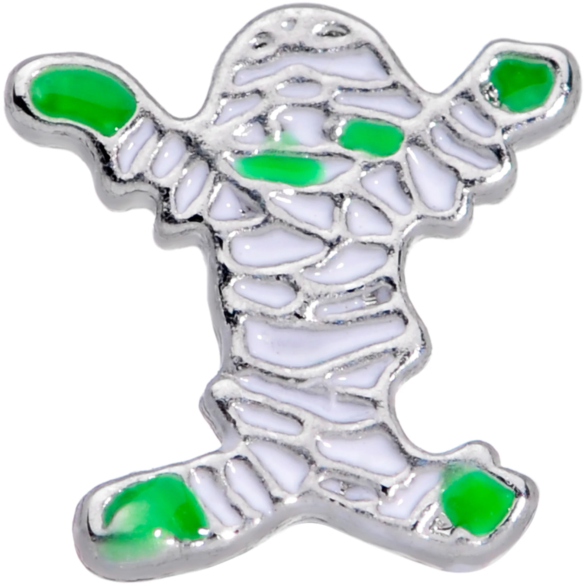 20G 7mm Green Mummy Halloween L Shaped Nose Ring - Image 2