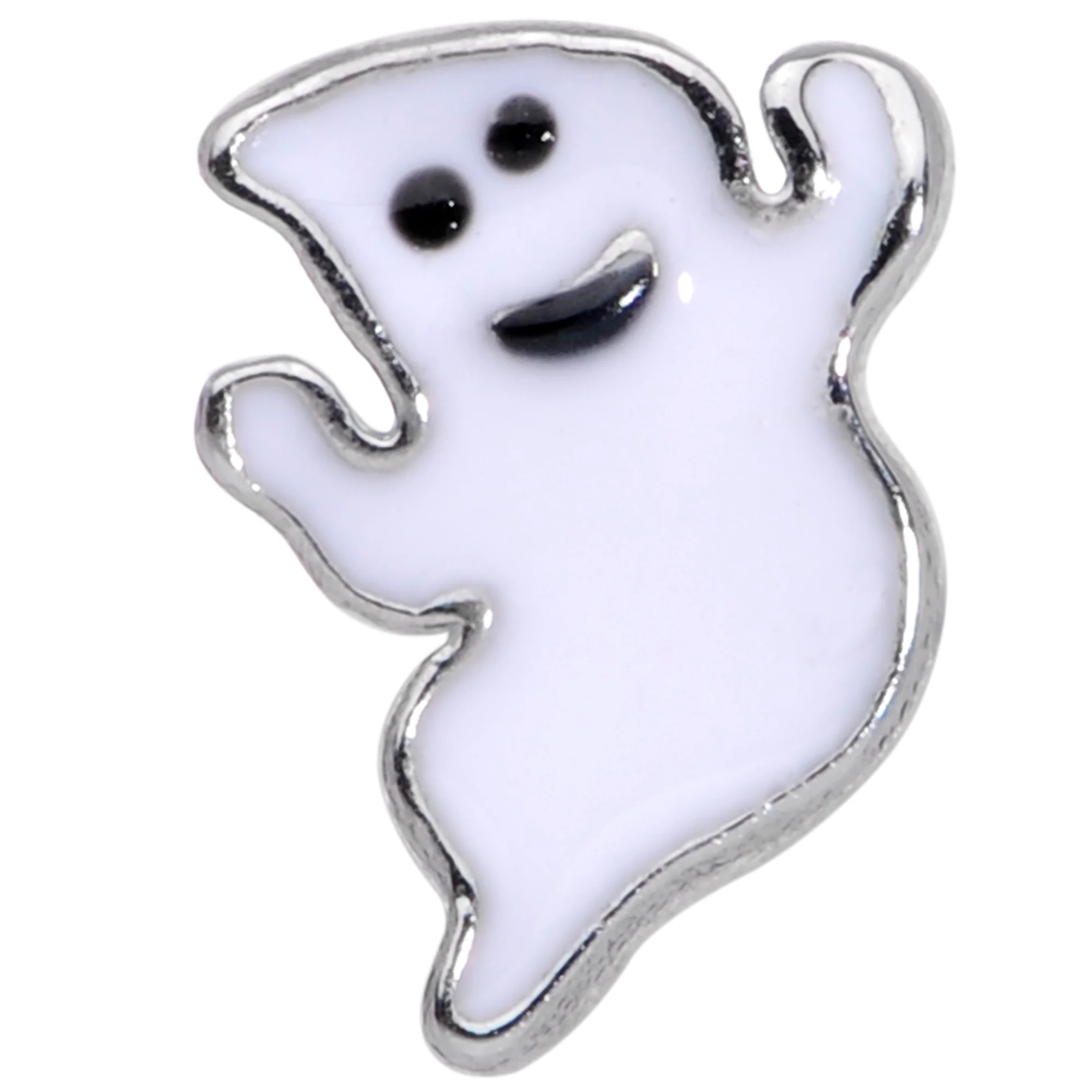 20G 7mm Happy Ghost Halloween L Shaped Nose Ring - Image 2