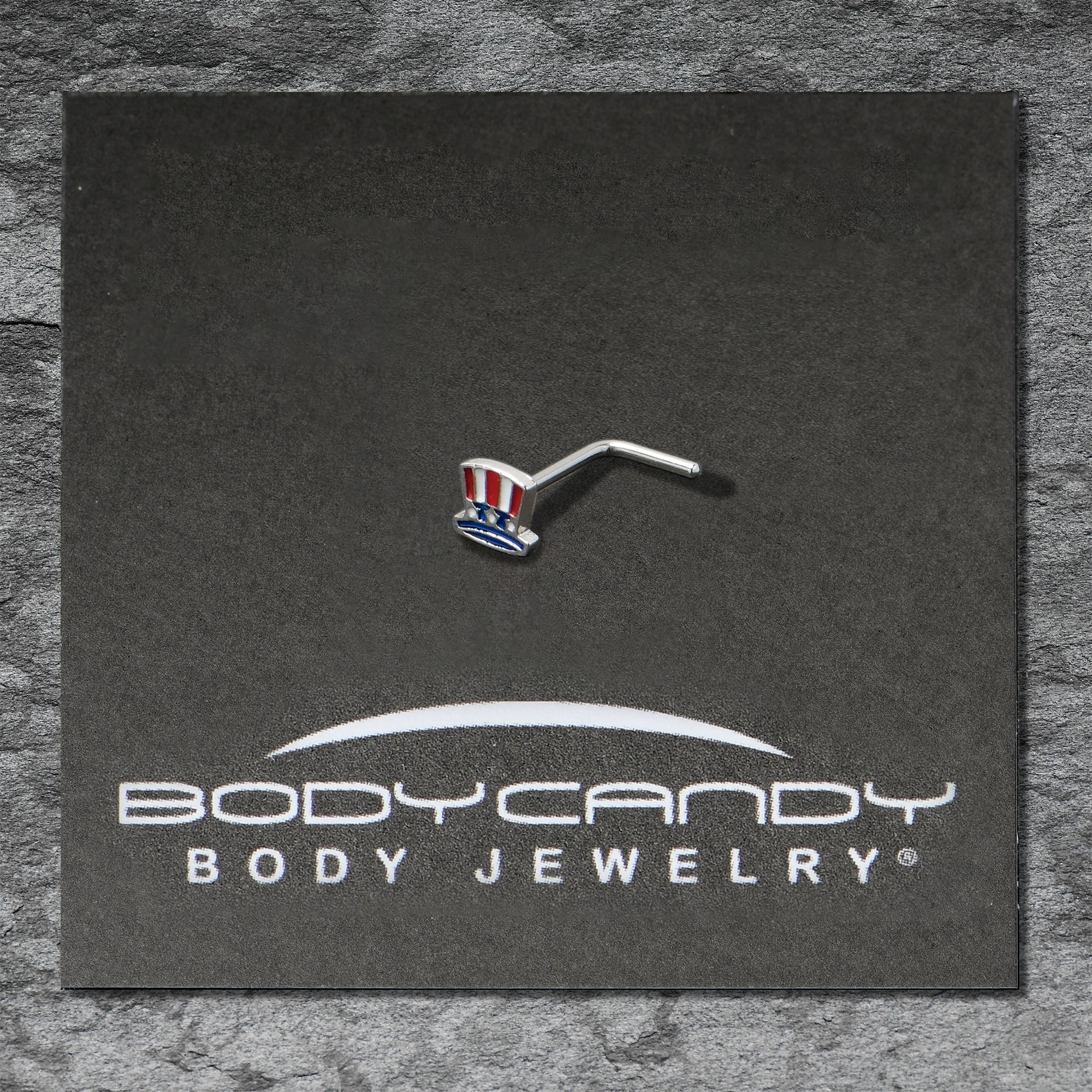 20G 7mm Patriotic Uncle Sam Top Hat L Shape Nose Ring - Image 6