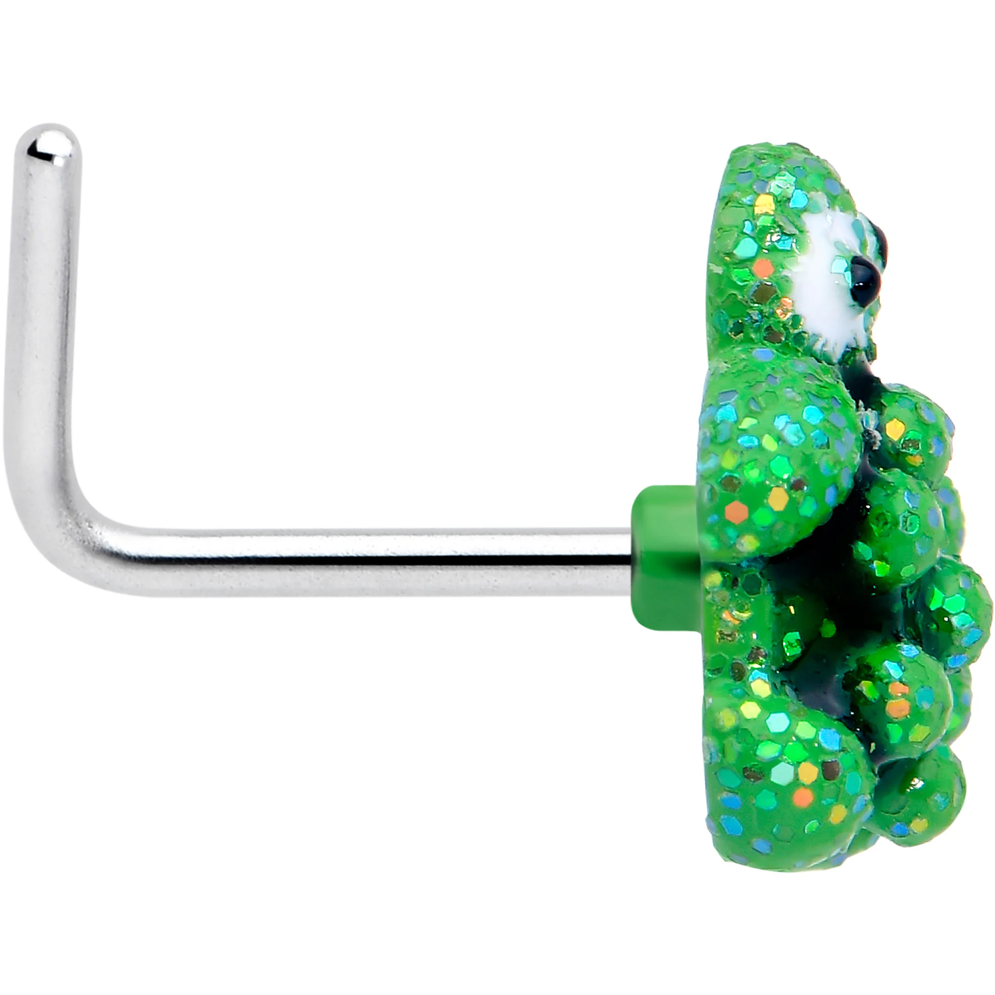 20G 7mm Texture Turtle L Shape Nose Ring - Image 4