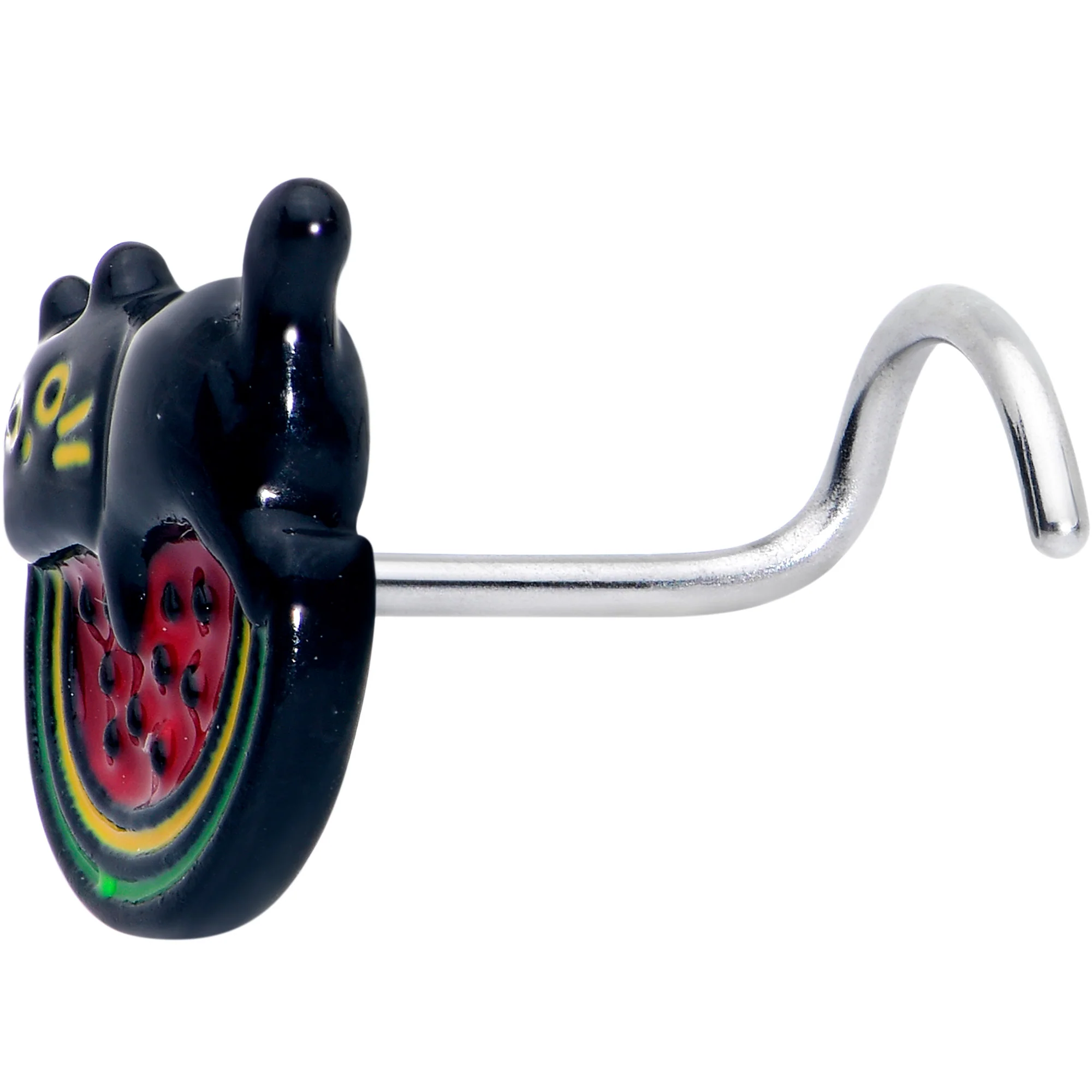 20G 7mm Watermelon Cat Love Left Side Nose Screw - Image 3