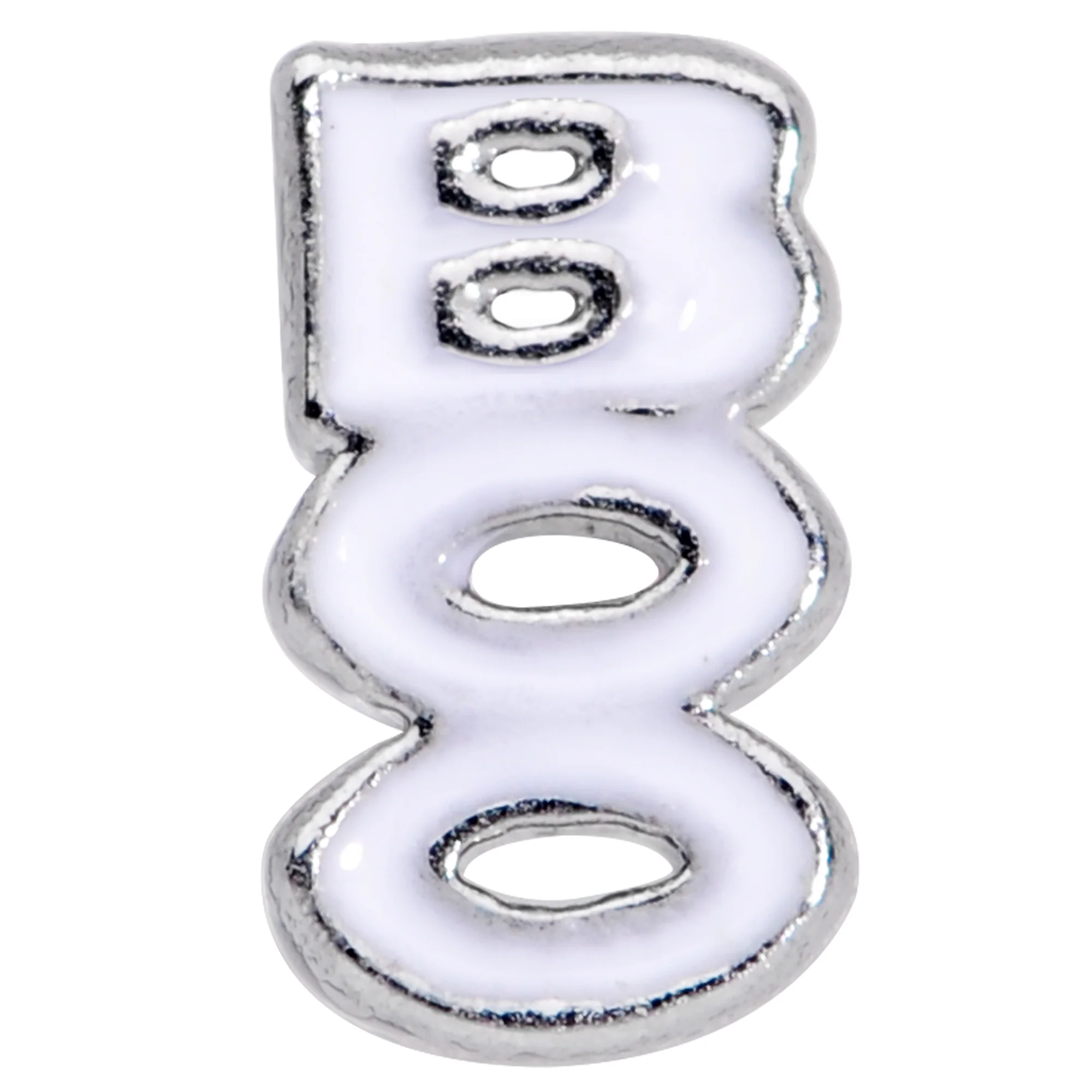 20G 7mm White Boo Halloween L Shaped Nose Ring - Image 2