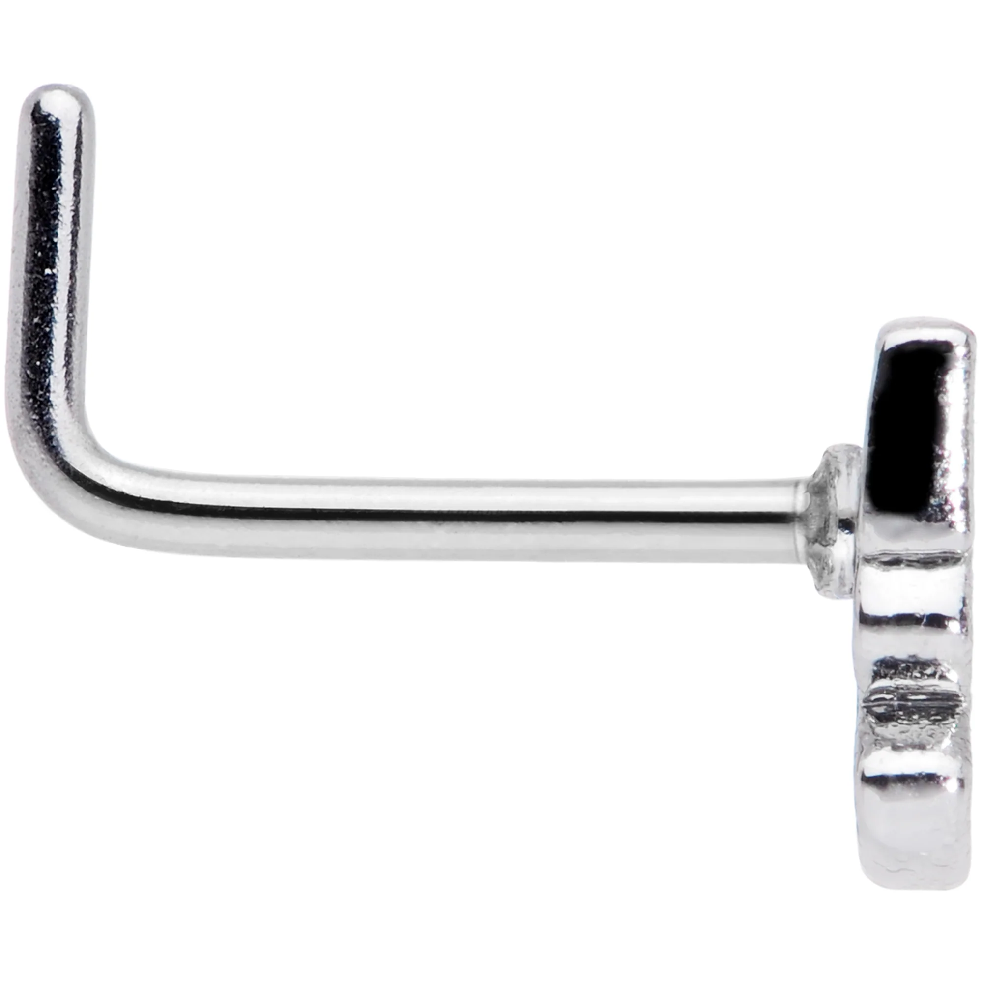 20G 7mm White Boo Halloween L Shaped Nose Ring - Image 3