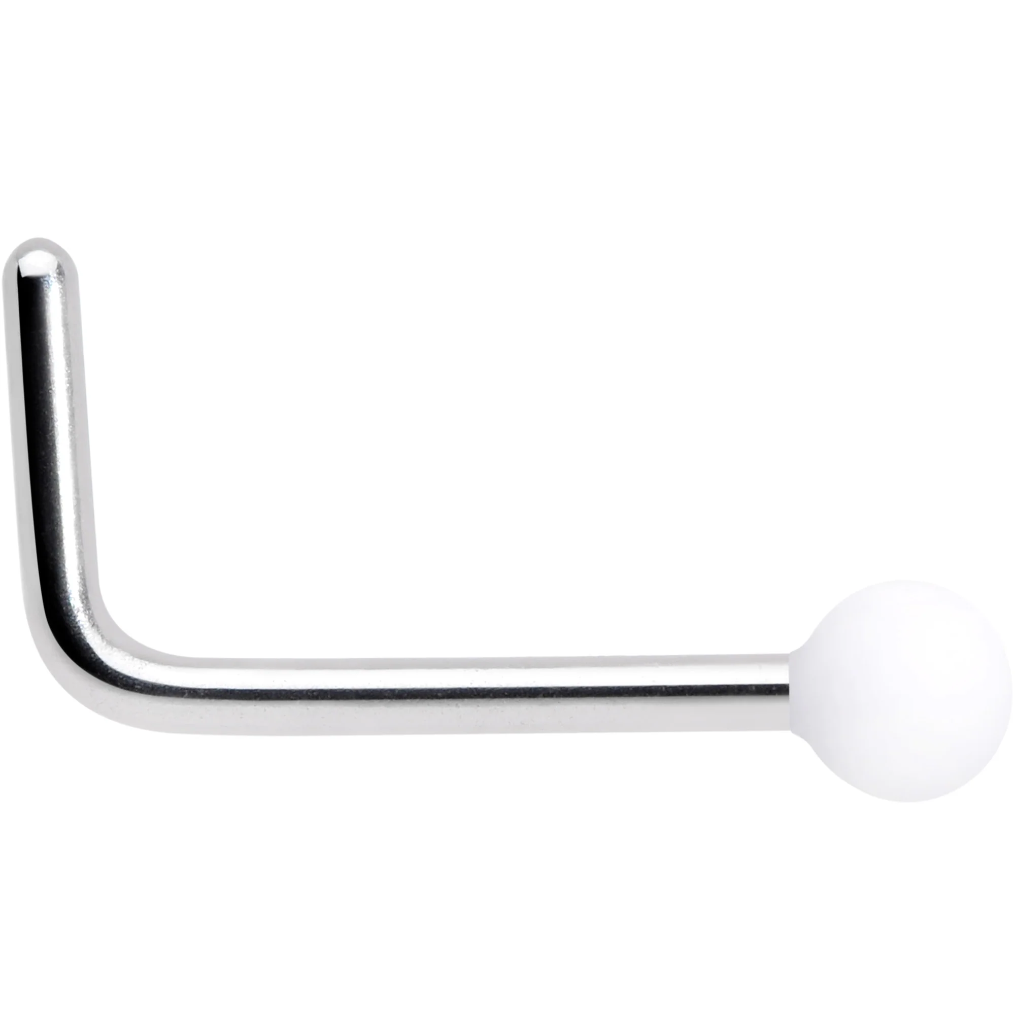 20G 7mm White Matte 2mm L Shaped Nose Ring - Image 2