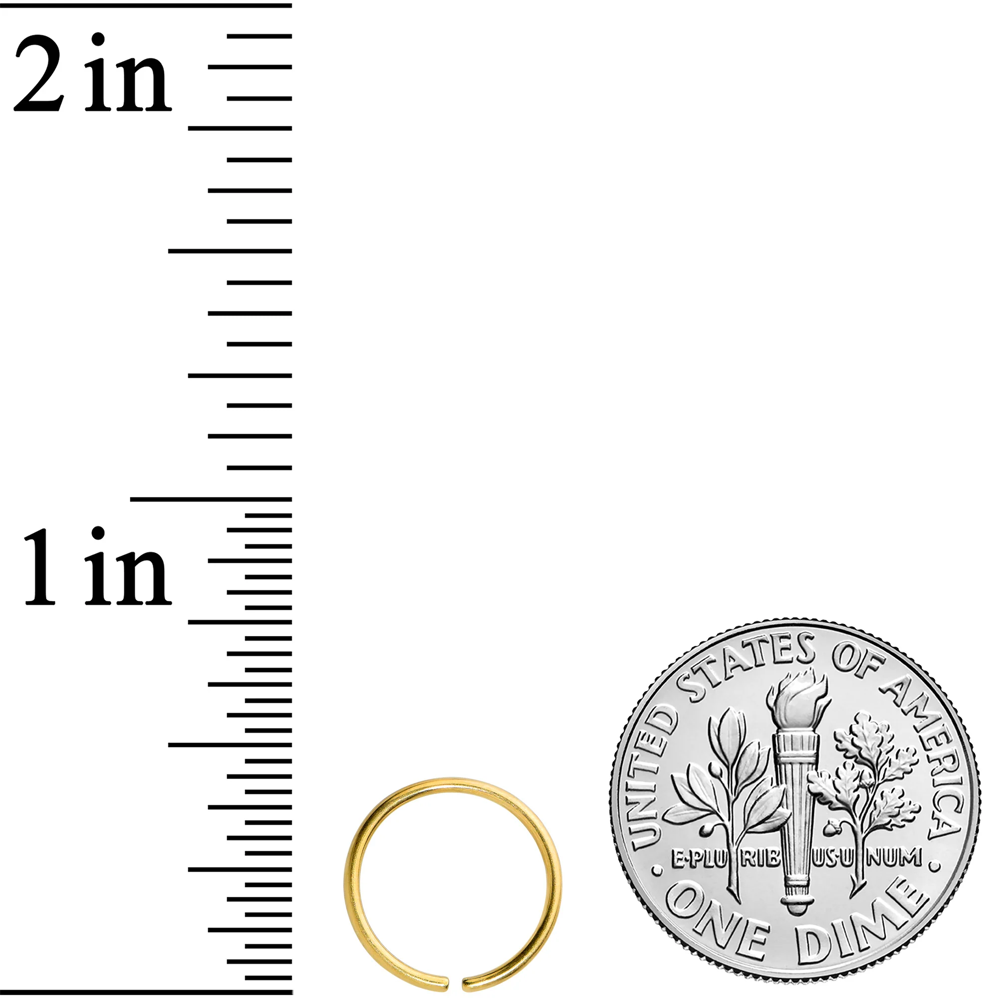 20G 9mm Gold Tone PVD Grade 23 Titanium Bendable Hoop Ring - Image 2