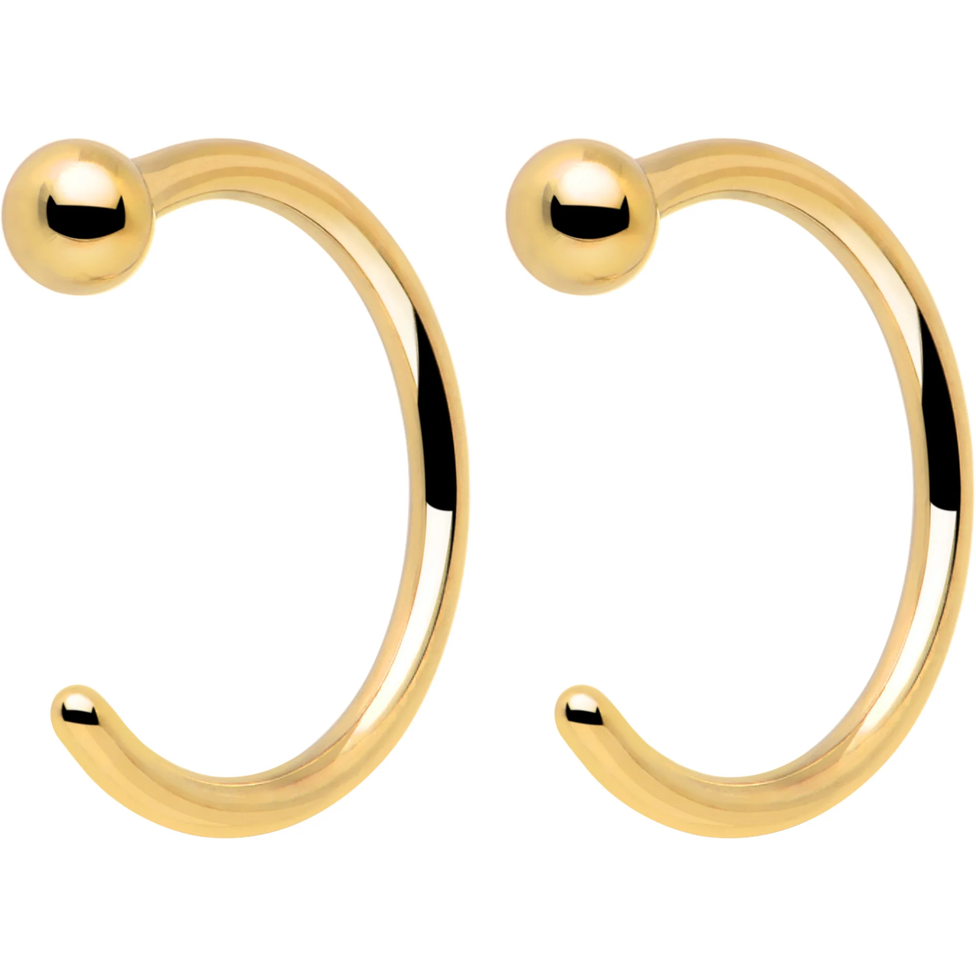 20G Ball End Implant Grade Titanium Open Hoop Earrings - Image 8
