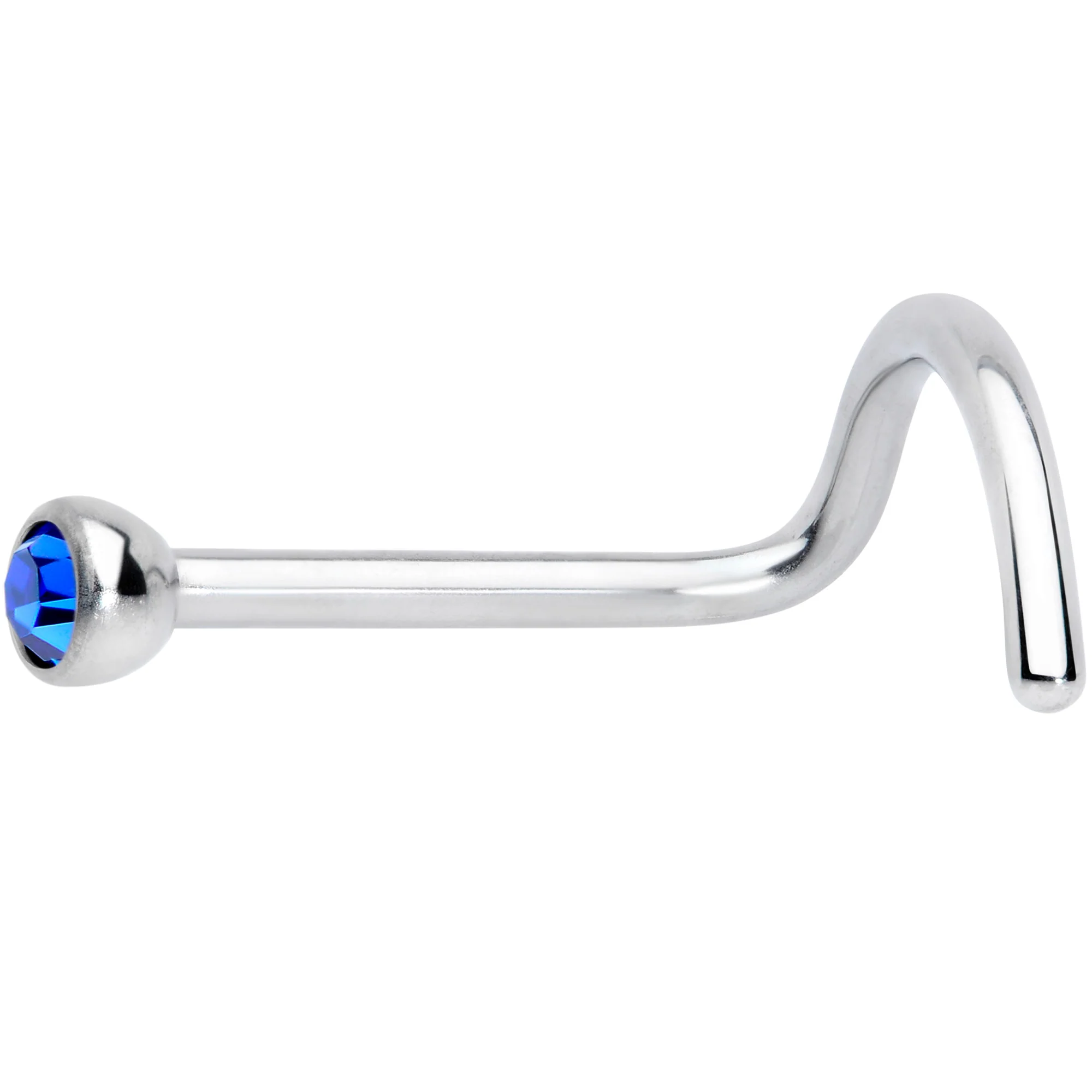 20G Blue 2mm Grade 23 Titanium Press Fit Left Side Nose Screw - Image 2