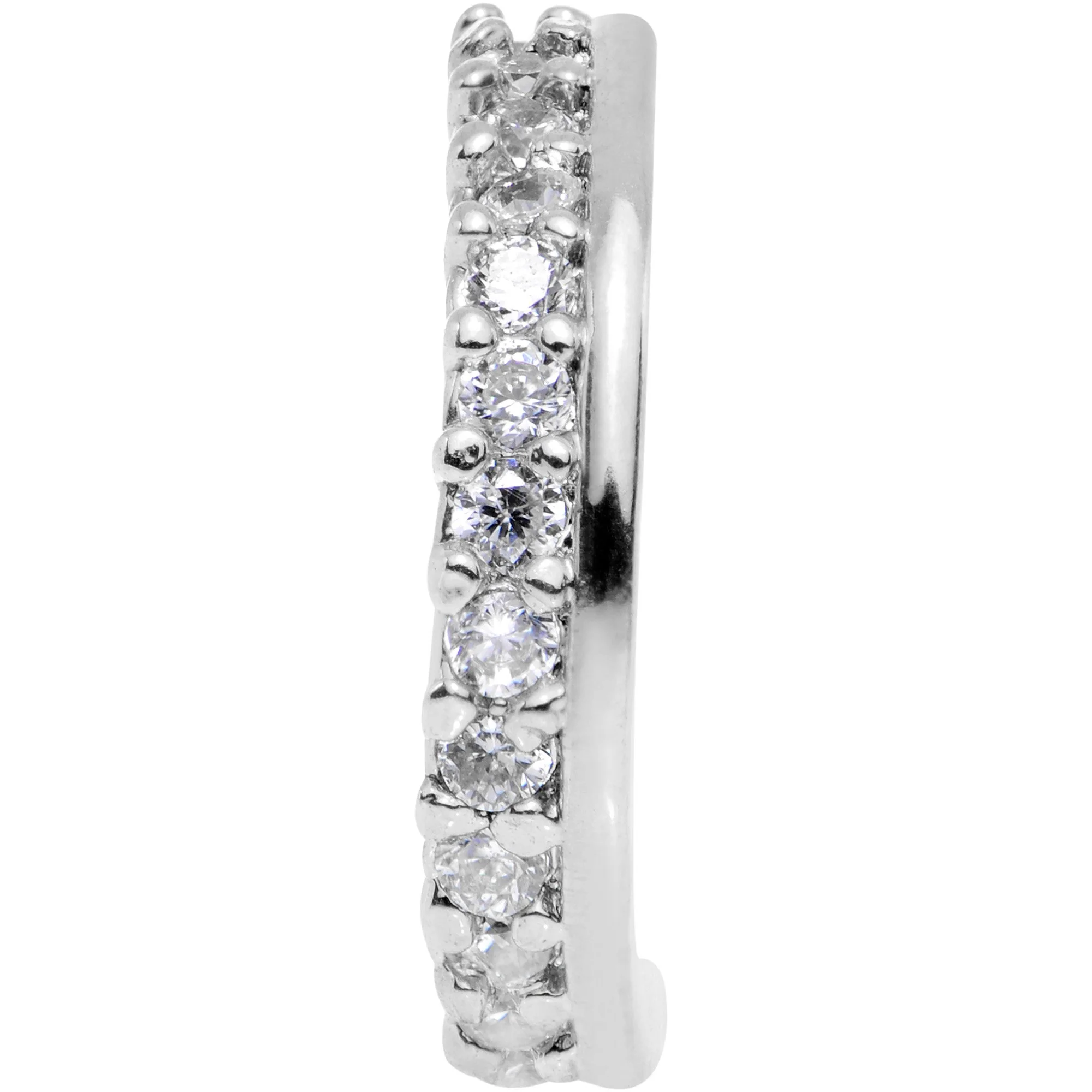20G Clear CZ Gem Sleek Seamless Circular Ring - Image 2
