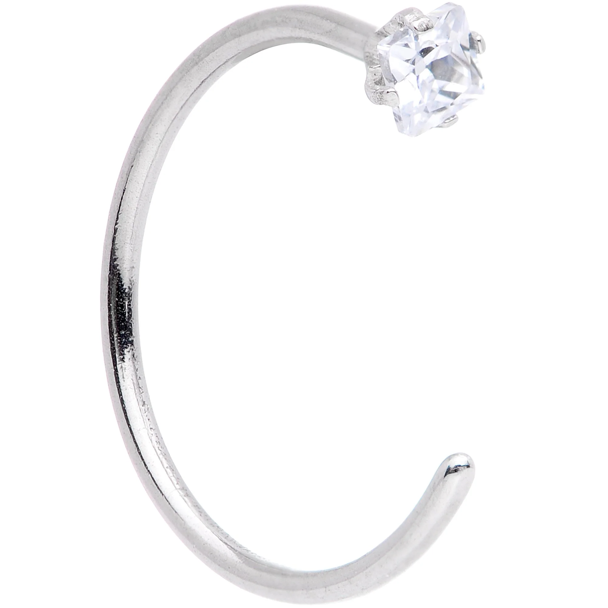20G Clear Gem Rhombus Multiple Size Nose Hoop Set of 5 - Image 3