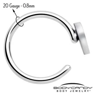 20G Implant Grade Titanium Heart Open Hoop Earrings - Image 4