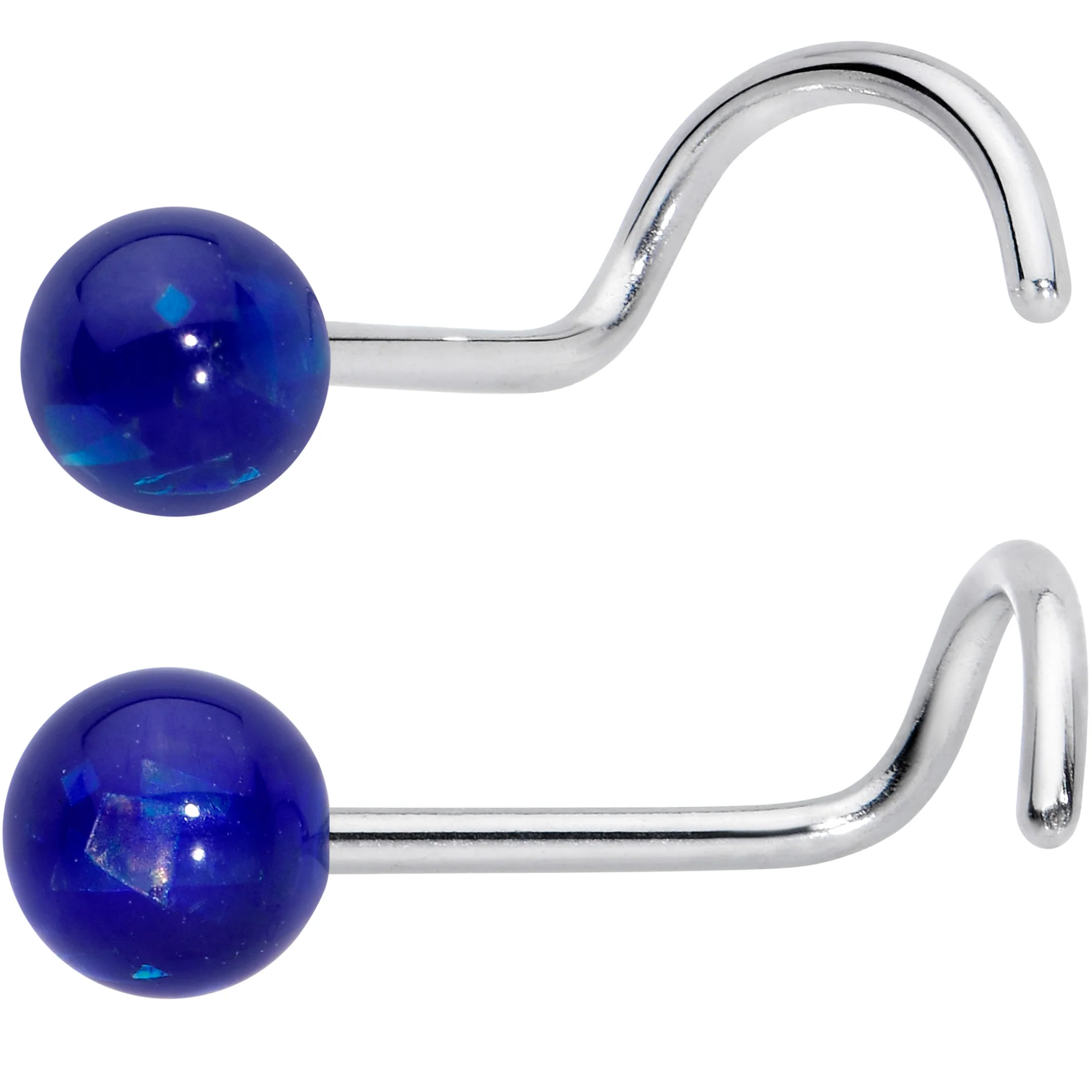 20G Nose Screw Gem Faux Opal Pack Classy Nose Ring Set of 6 - Image 2