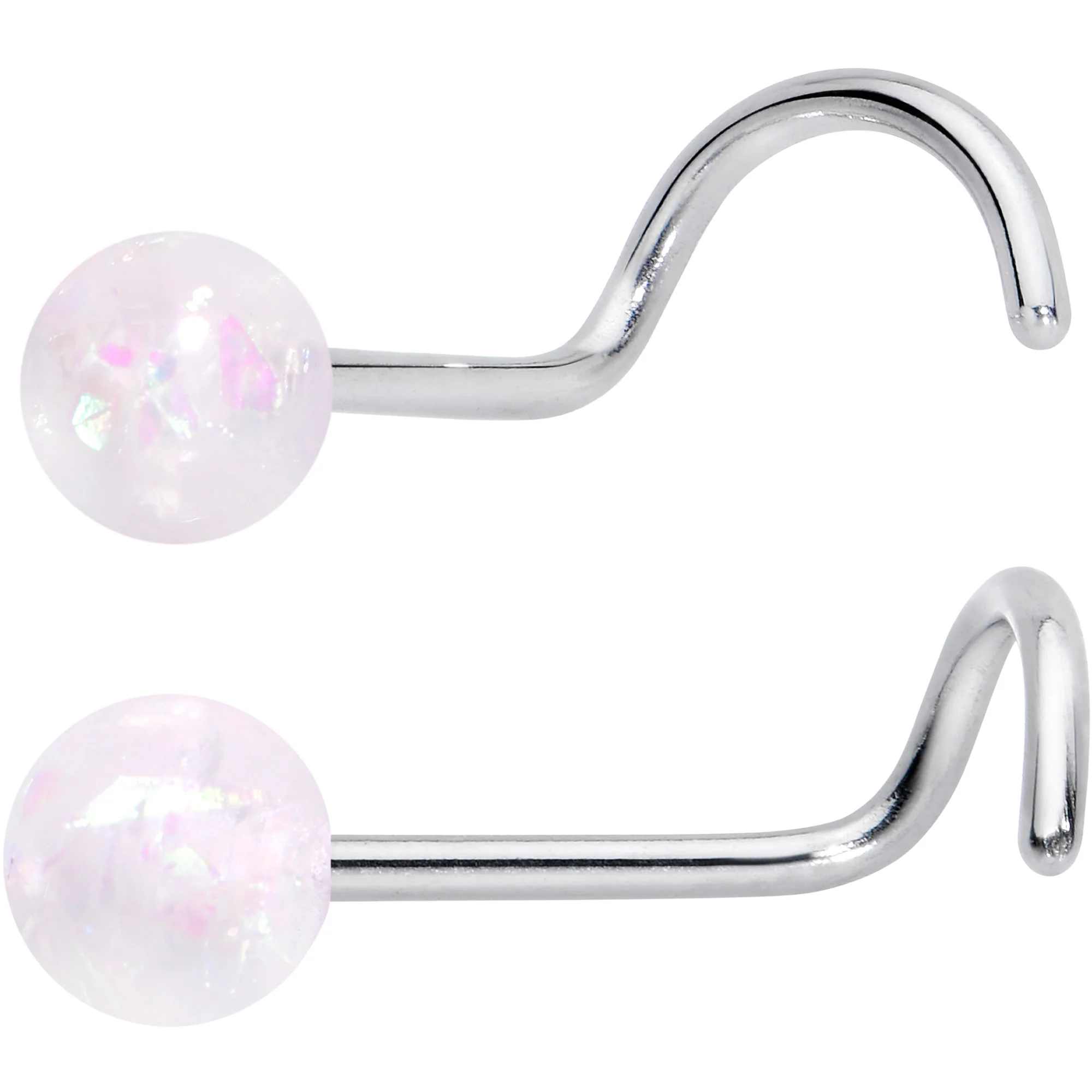 20G Nose Screw Gem Faux Opal Pack Dynasty Nose Ring Set of 6 - Image 2