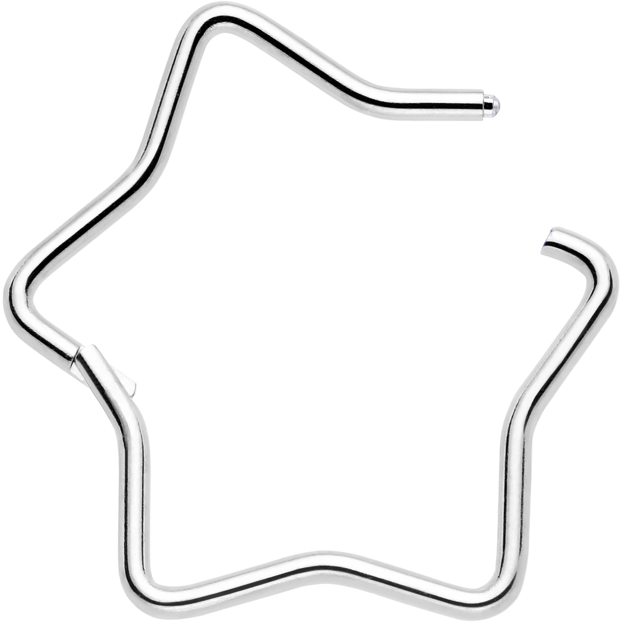 20G Seamless Hollow Star Nose Hoop Surgical Steel - Image 3