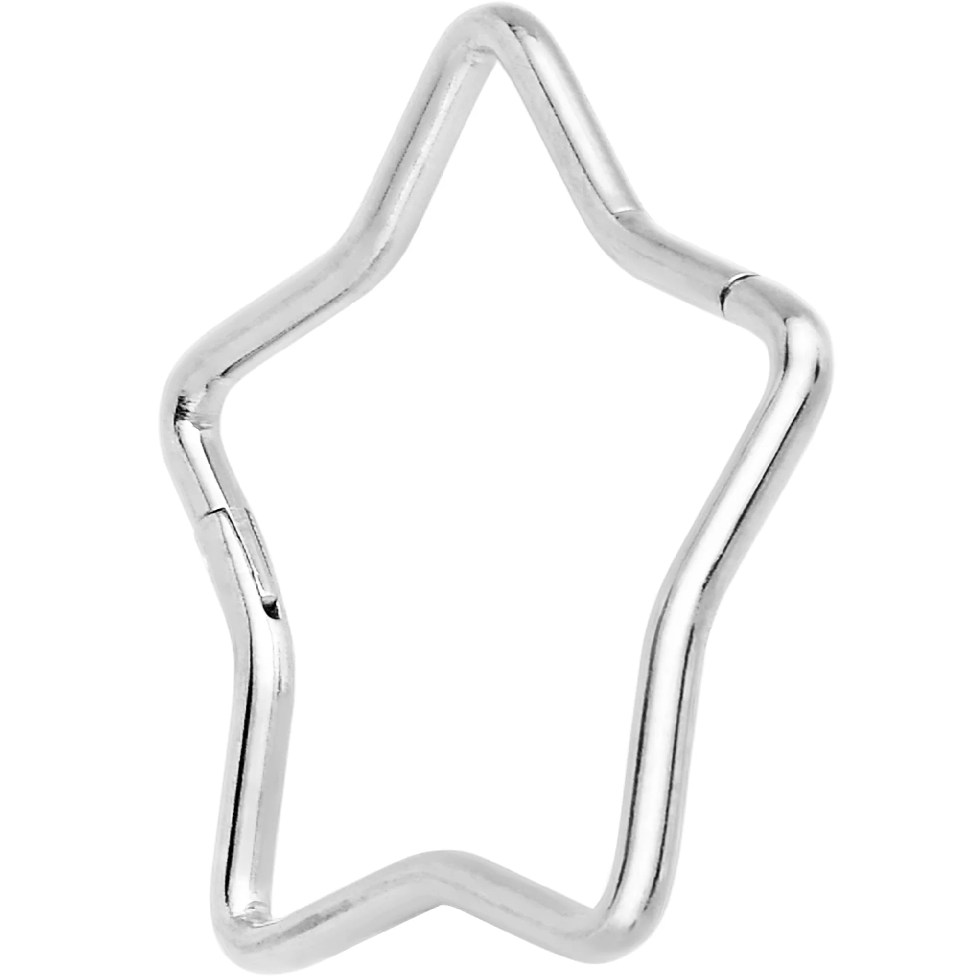 20G Seamless Hollow Star Nose Hoop Surgical Steel - Image 6