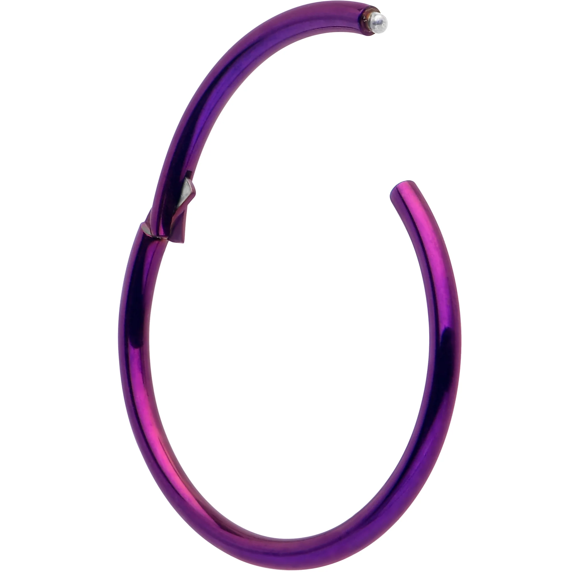20G Purple Implant Grade Titanium Hinged Nose Hoop - Image 3