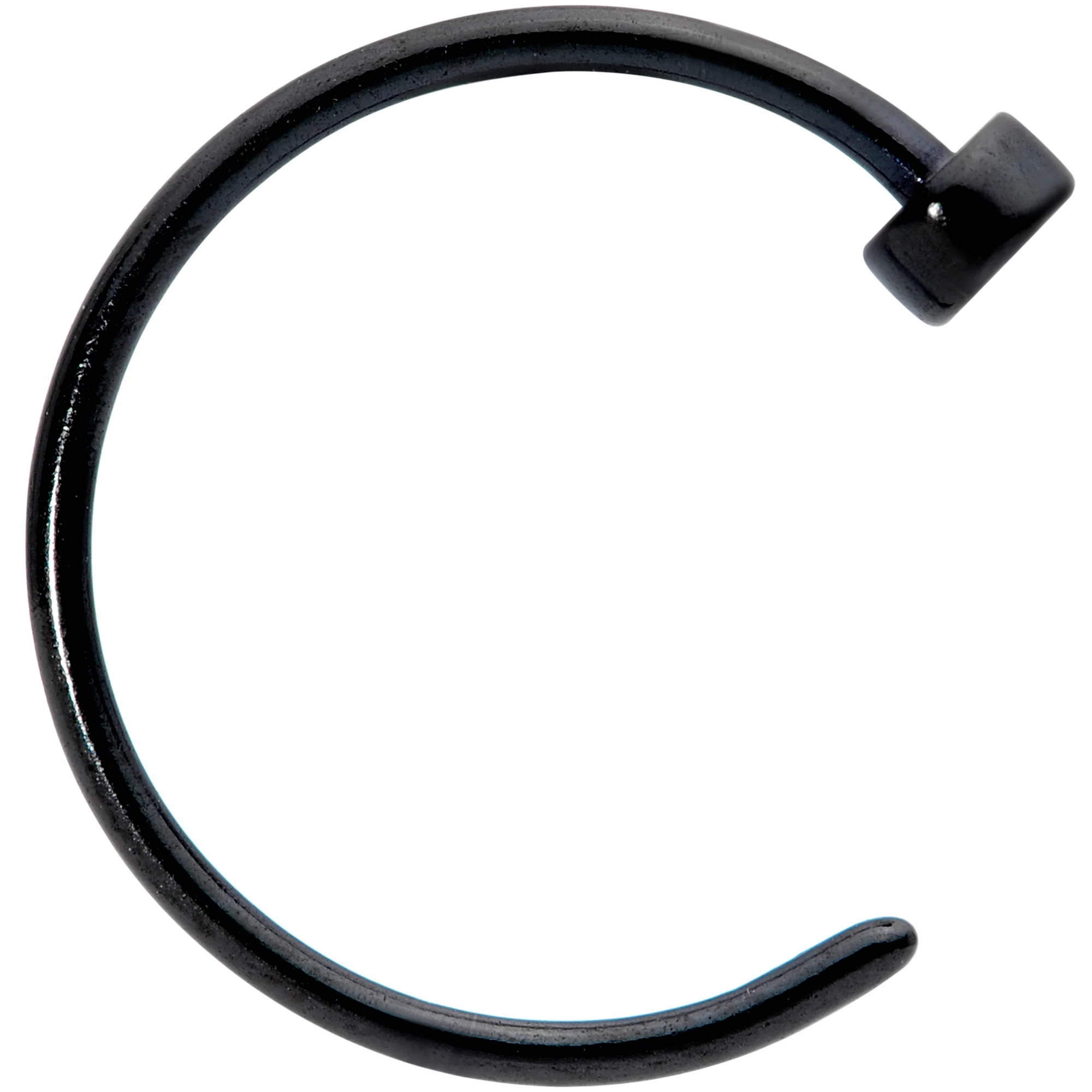 22G 5/16 Black PVD Stainless Steel Disc Nose Hoop - Image 2