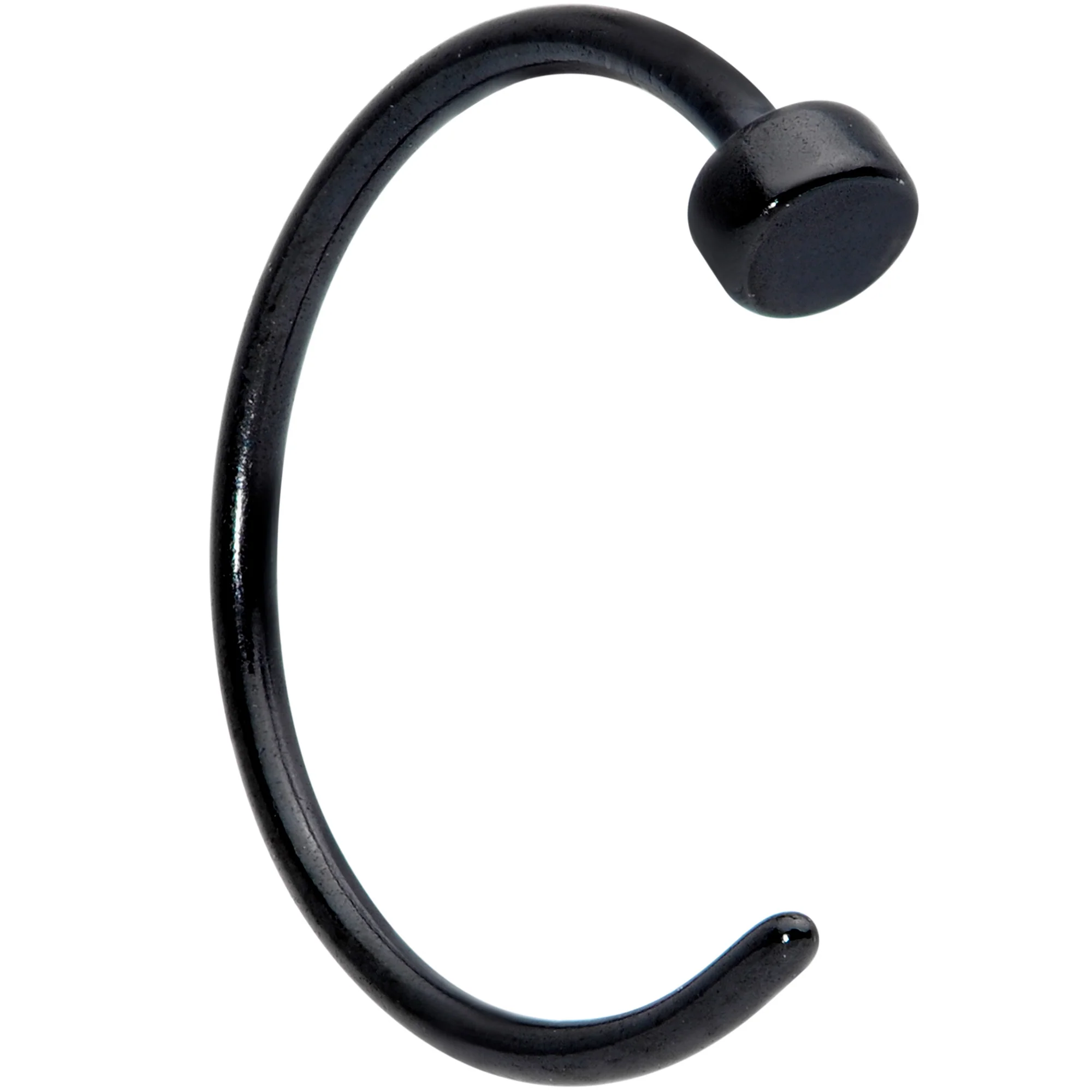 22G 5/16 Black PVD Stainless Steel Disc Nose Hoop - Image 3