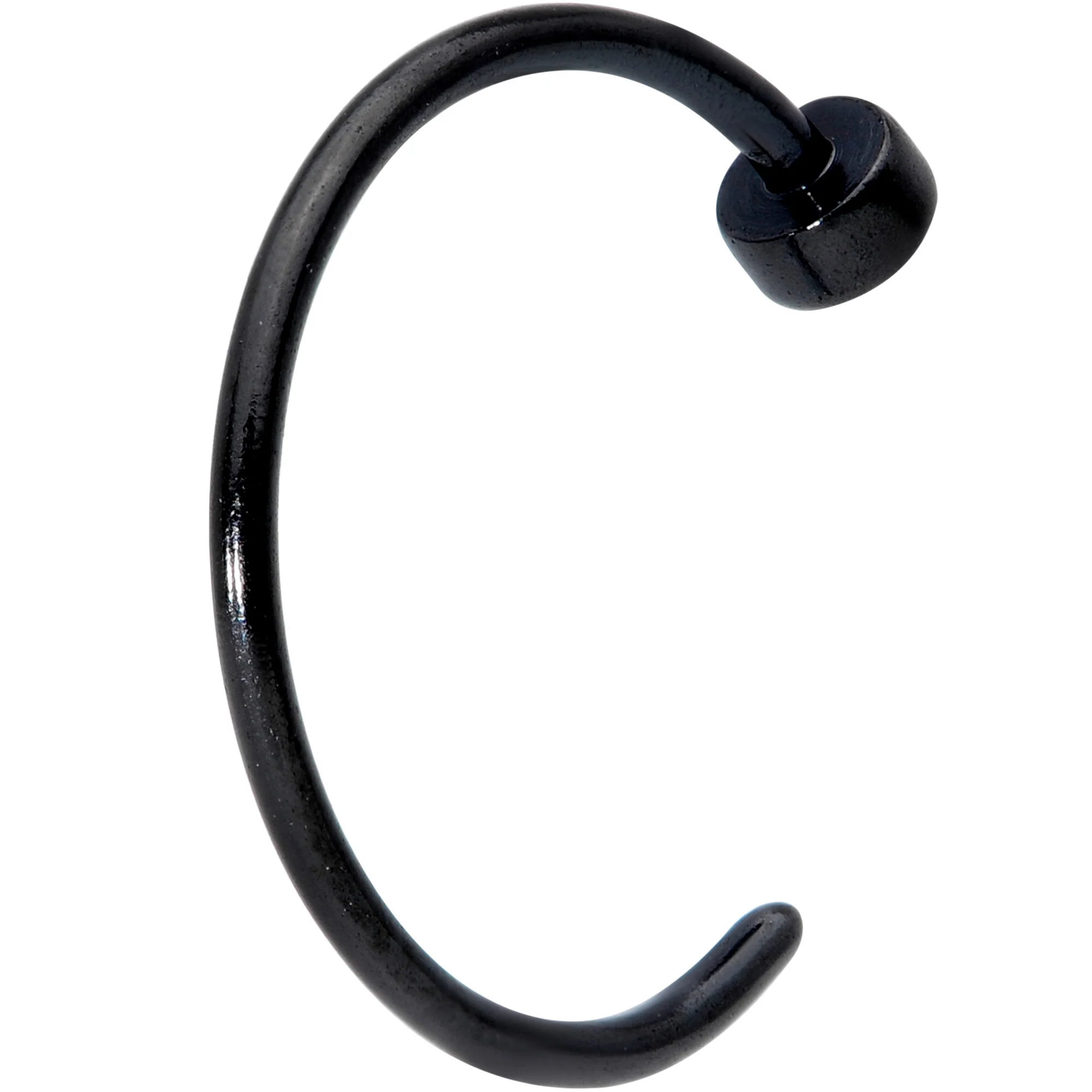 22G 5/16 Black PVD Stainless Steel Disc Nose Hoop - Image 4