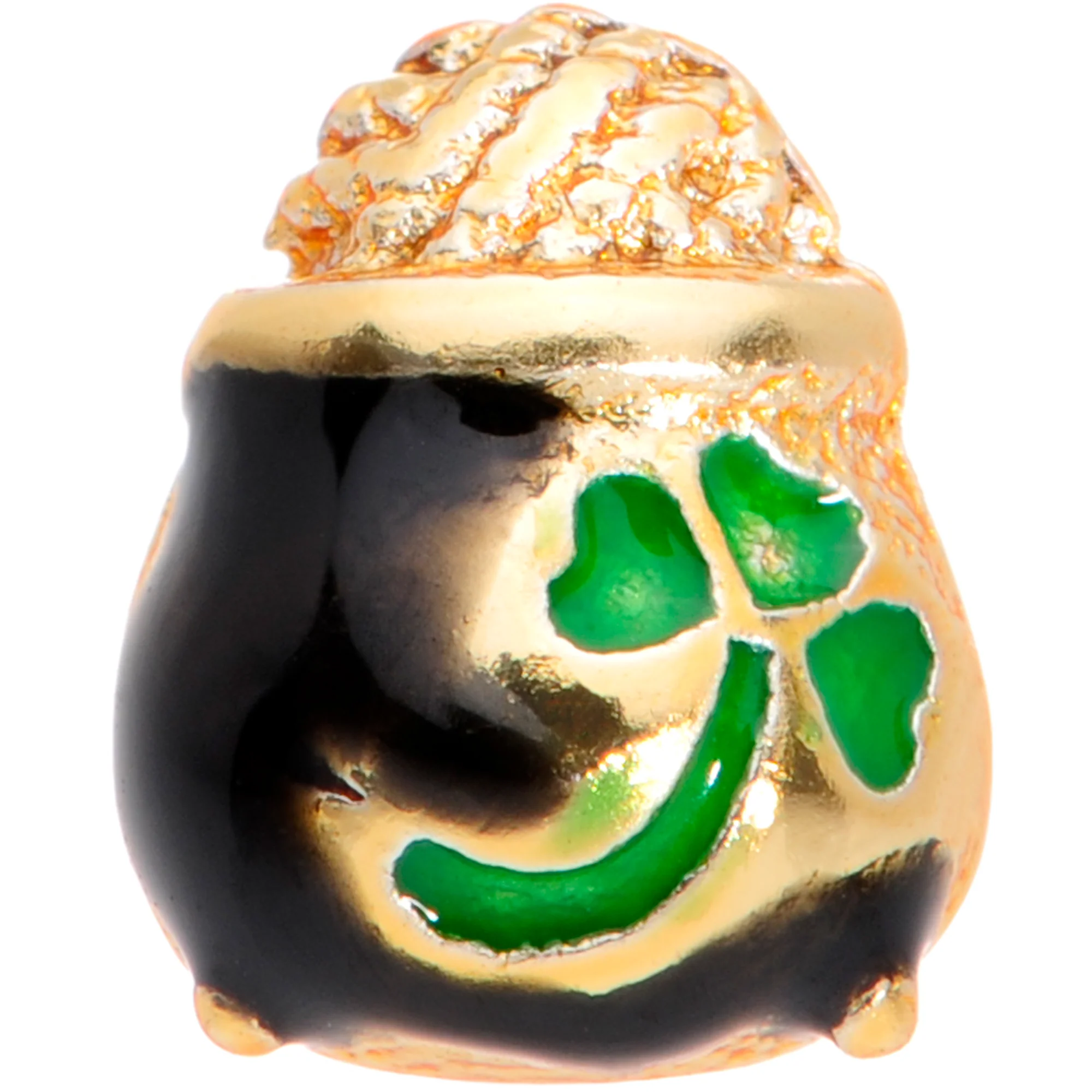 22G 5/16 Gold Tone St Patricks Day Pot O Gold L Shaped Nose Ring - Image 2