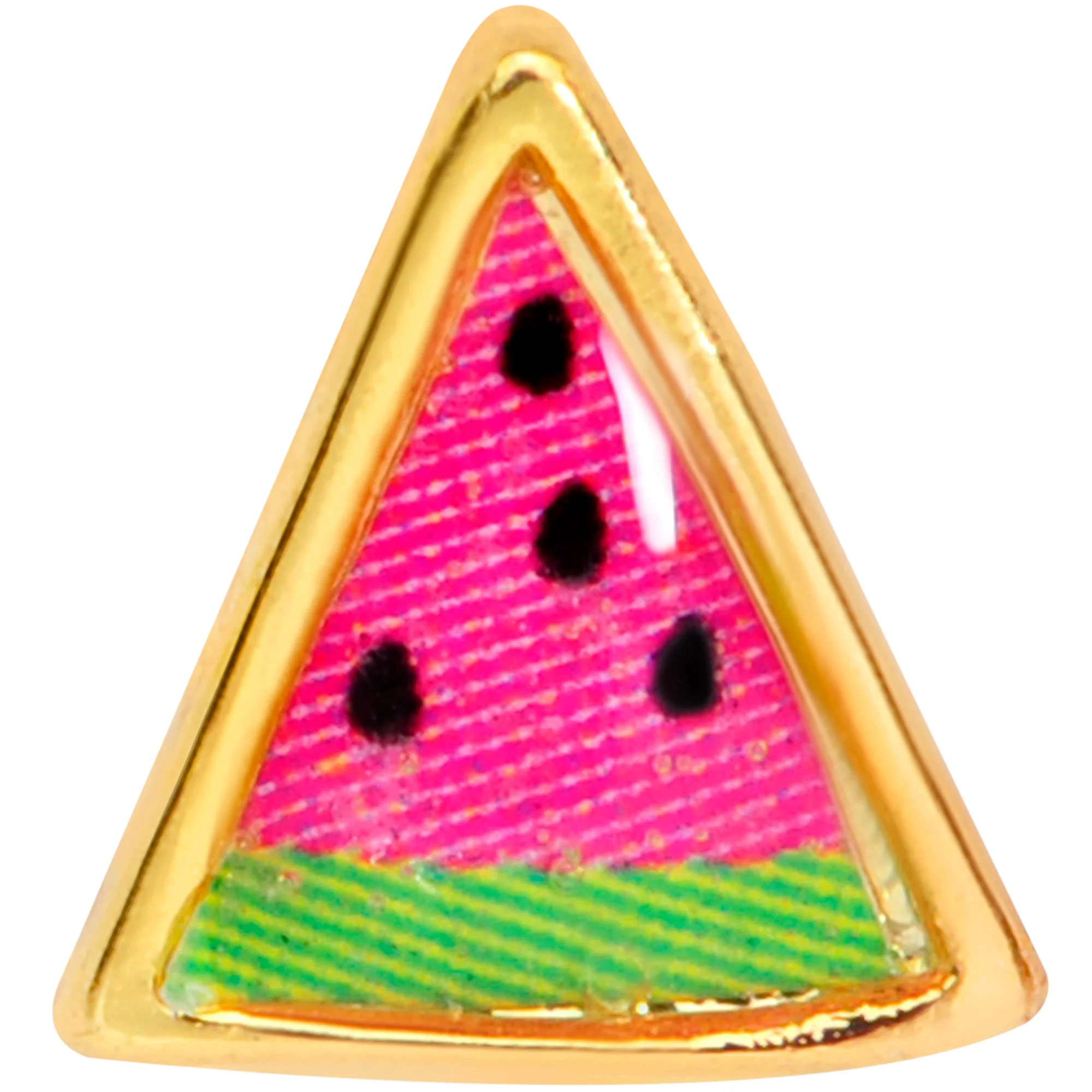 22G 5/16 Gold Tone Watermelon L Shaped Nose Ring - Image 3