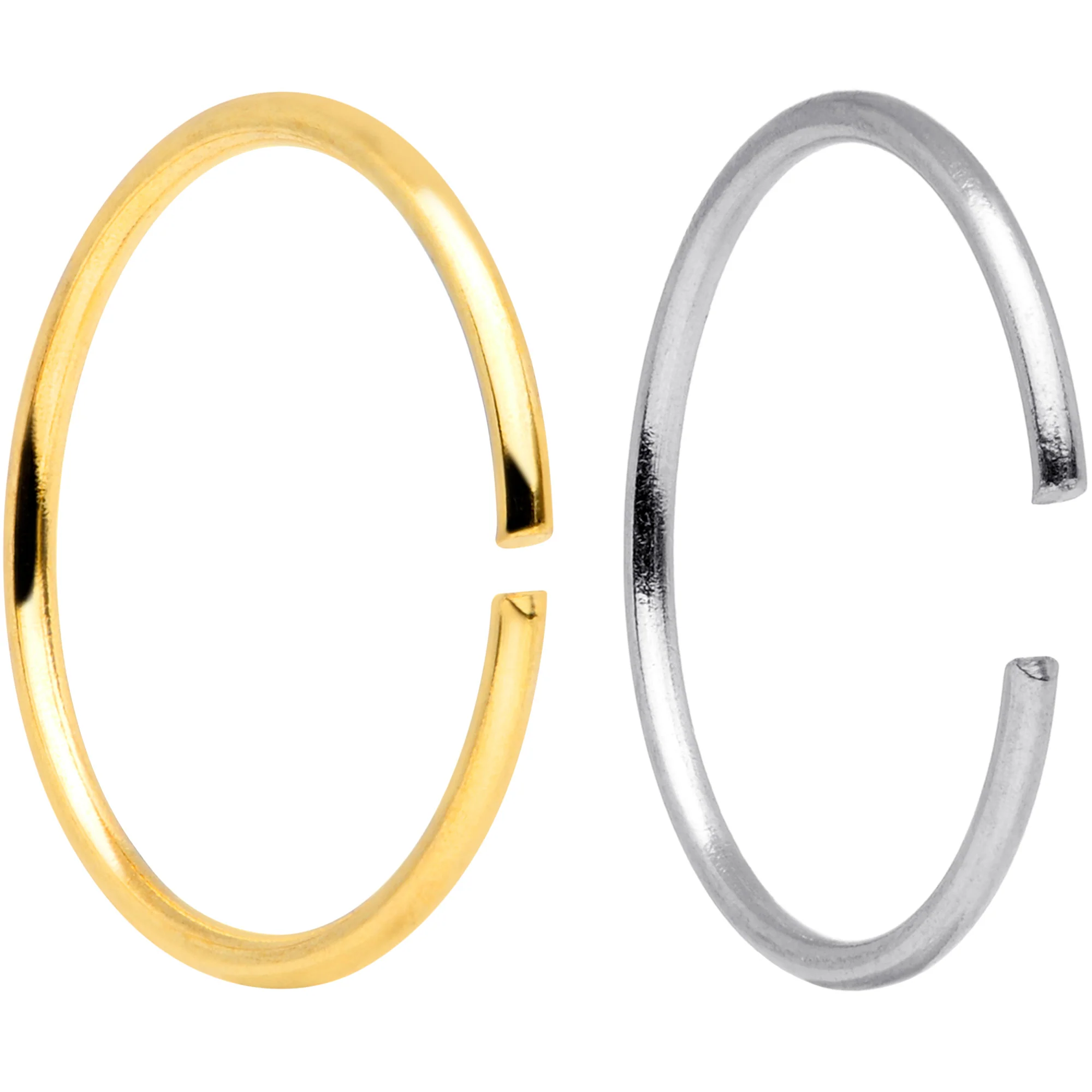 22G 5/16 Steel Gold Tone Anodized Seamless Circular Ring Set of 12 - Image 2
