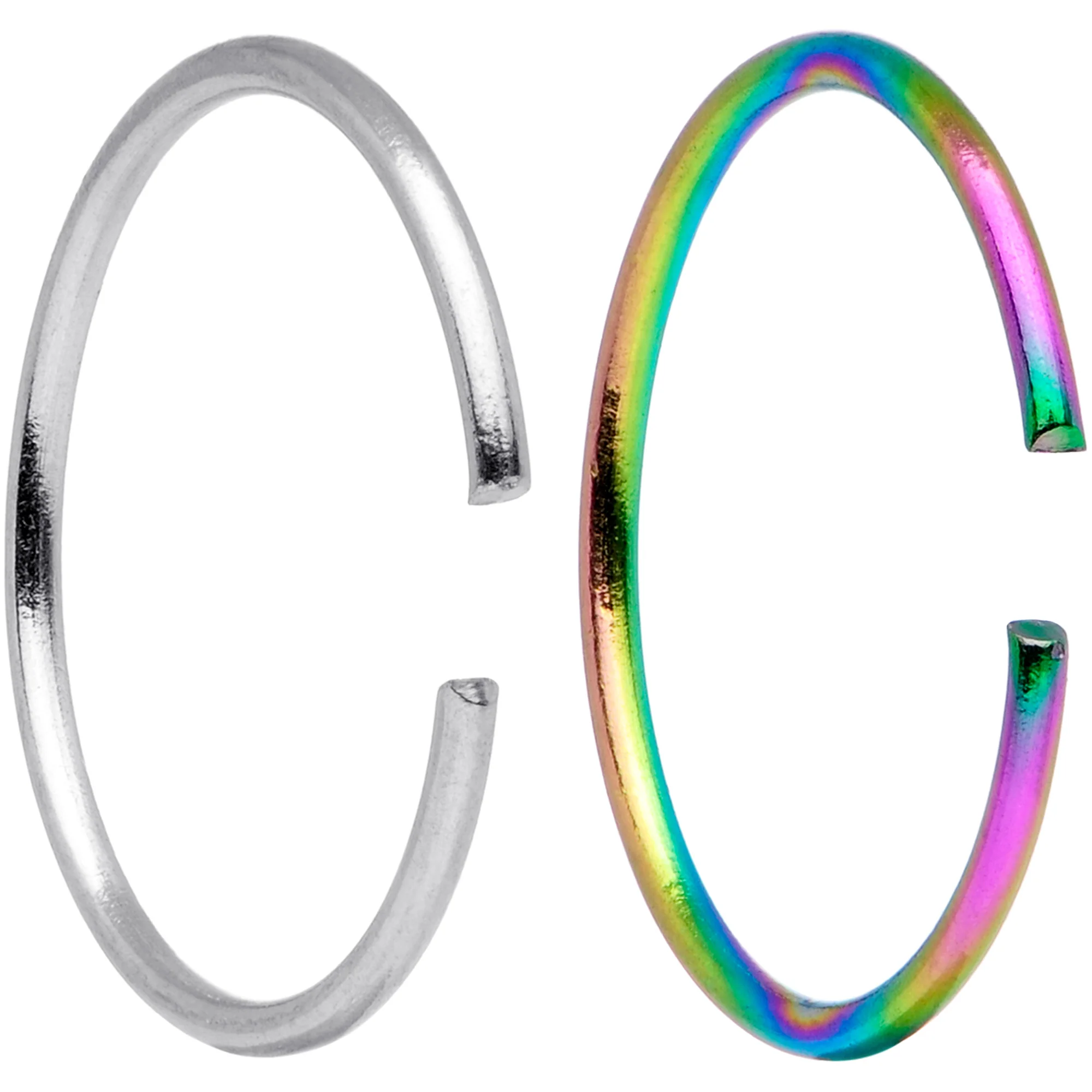 22G 5/16 Steel Rainbow Anodized Seamless Circular Ring Set of 12 - Image 2