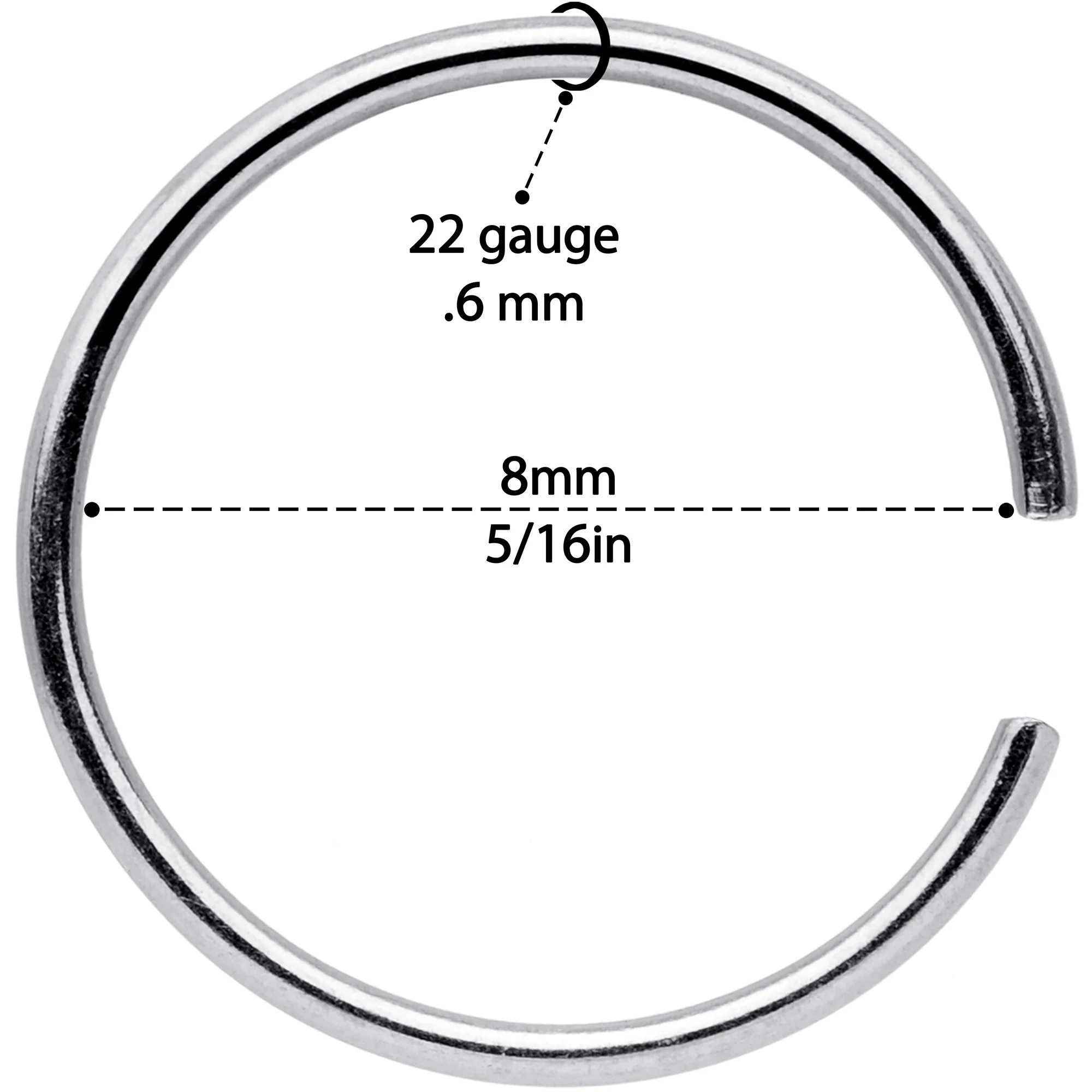 22G 5/16 Steel Rainbow Anodized Seamless Circular Ring Set of 12 - Image 4