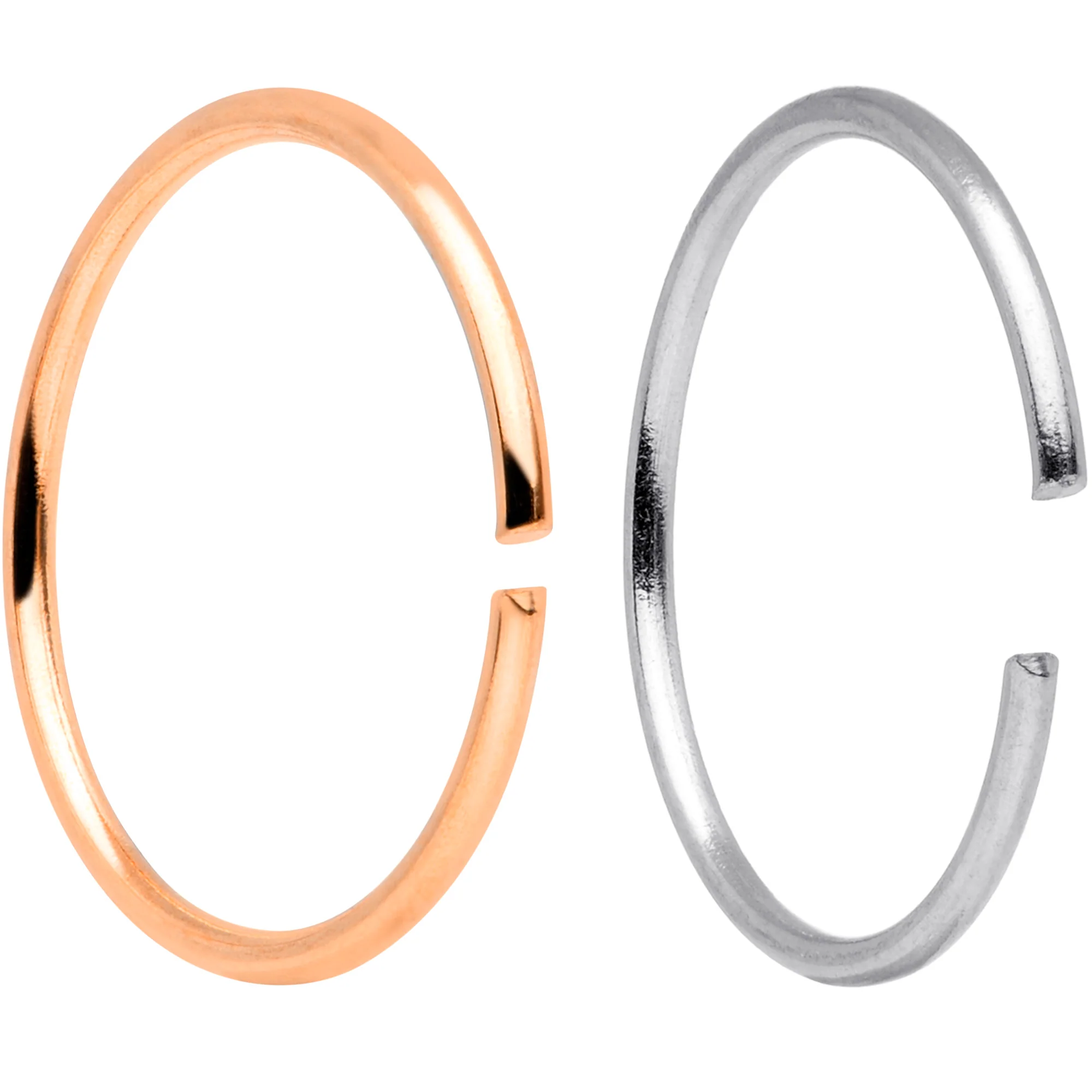 22G 5/16 Steel Rose Gold Tone Anodized Seamless Circular Ring Set of 12 - Image 2