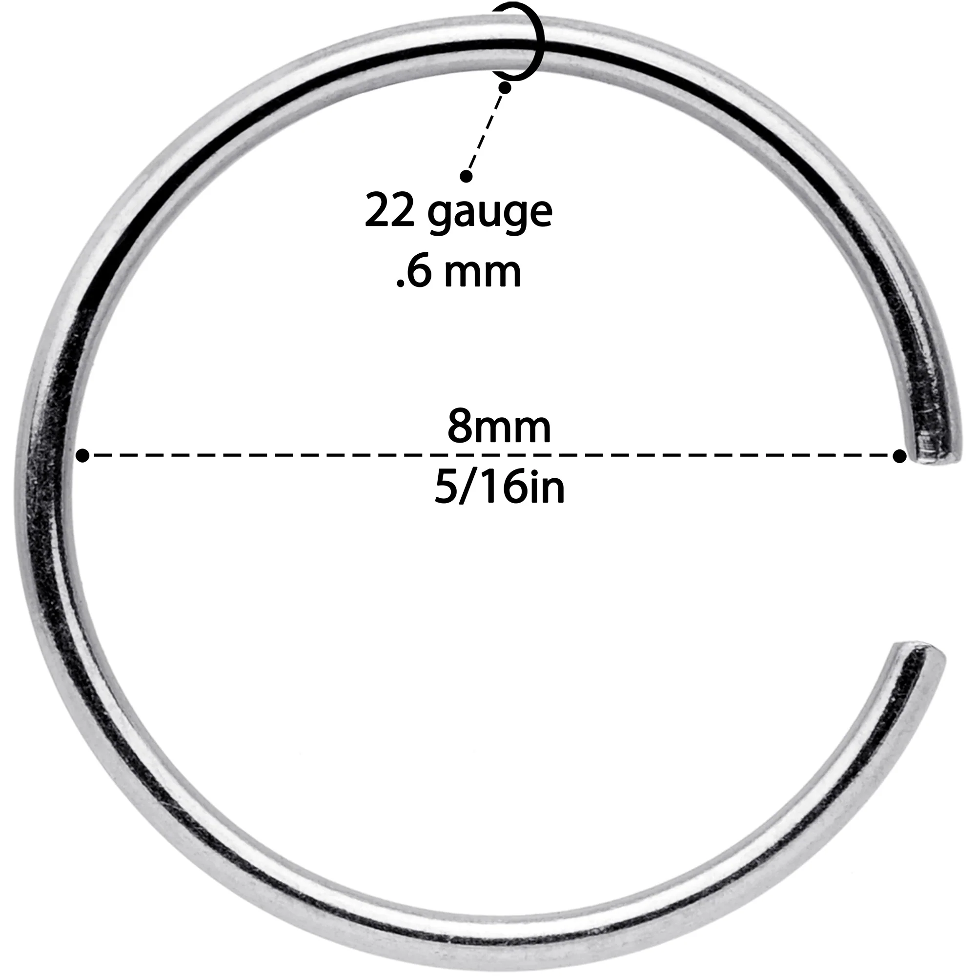 22G 5/16 Steel Rose Gold Tone Anodized Seamless Circular Ring Set of 12 - Image 4