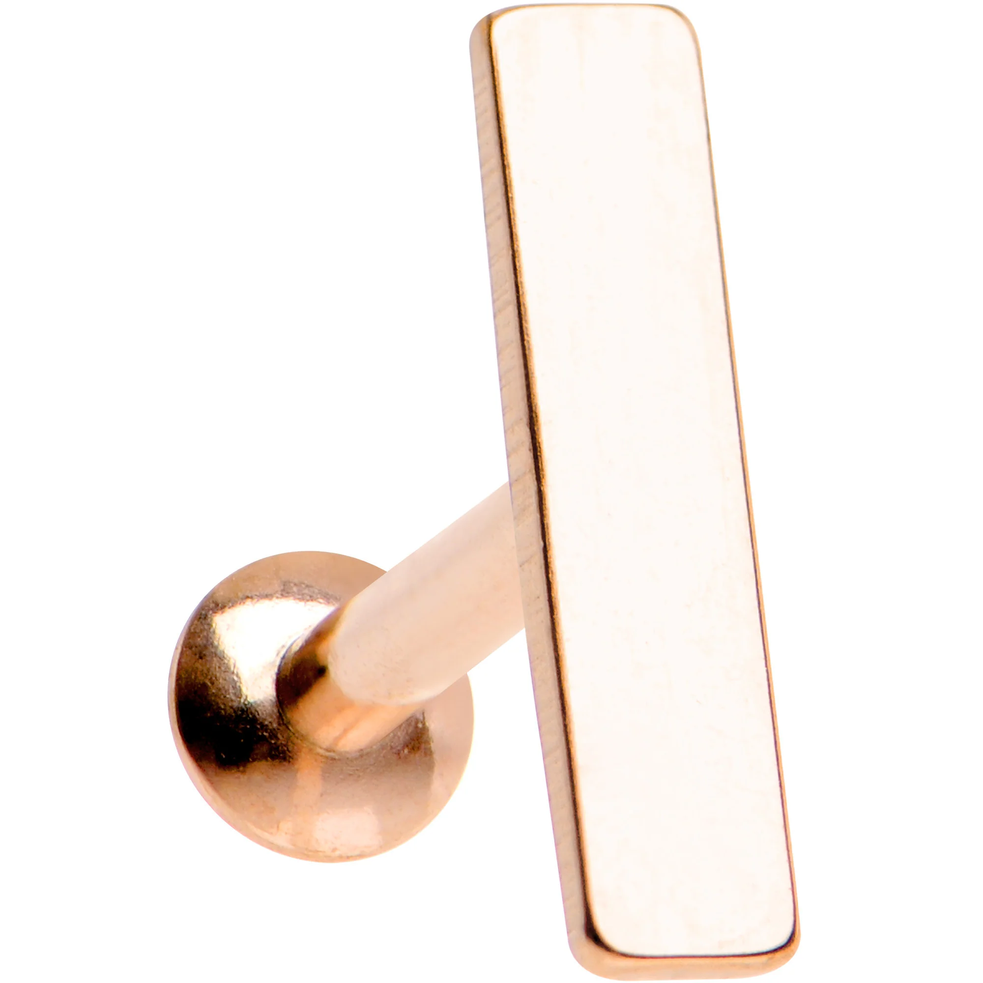 3/16 9mm Rose Gold IP Steel Rectangle Internal Thread Daith Cartilage Tragus - Image 3