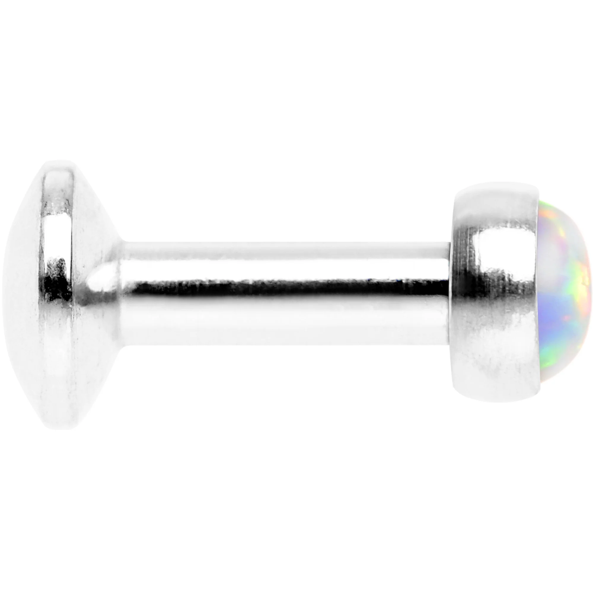 3/16 White Synthetic Opal Internally Threaded Daith Cartilage Tragus - Image 3