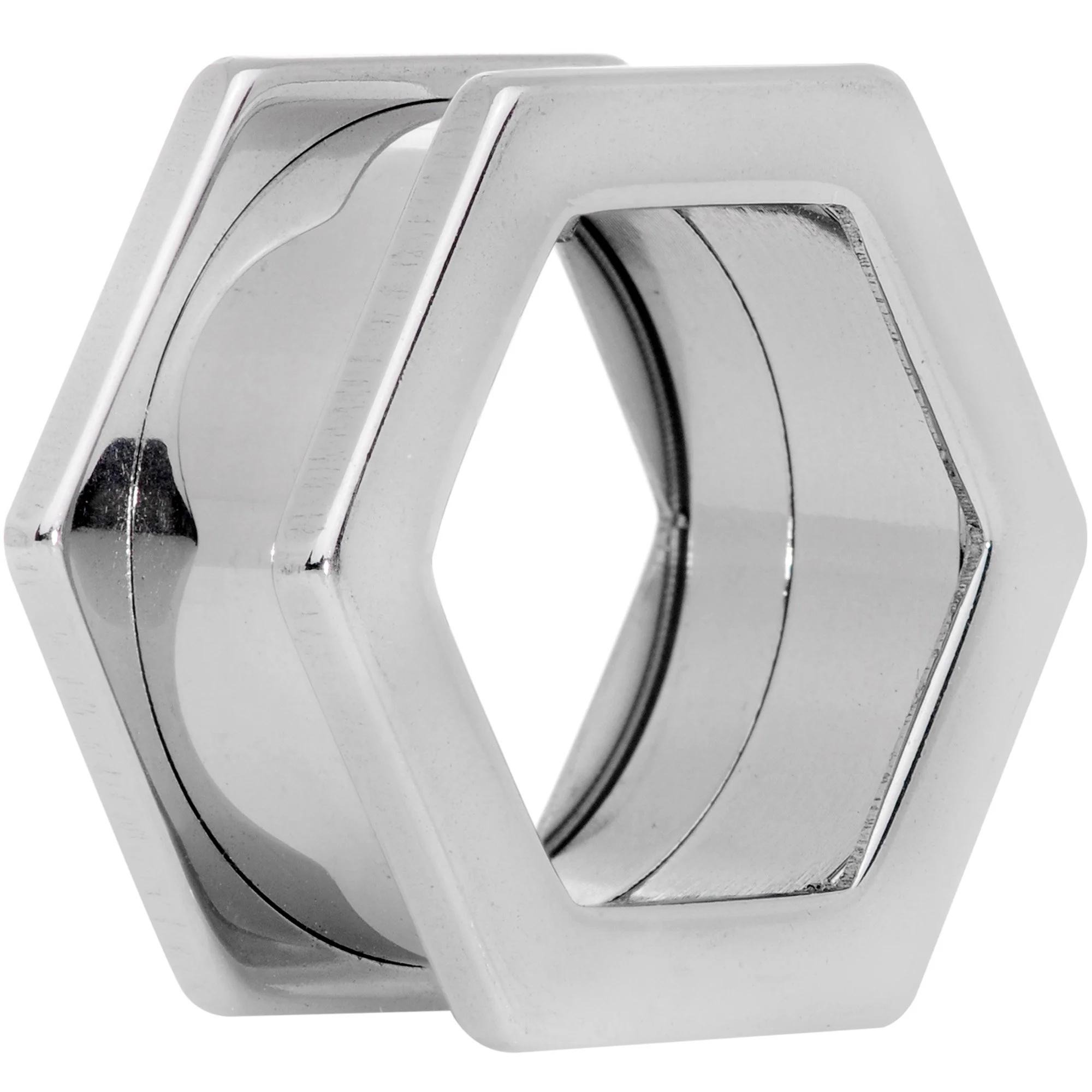 3/4 Geometric Hexagon Screw Fit Tunnel Plug Set - Image 2