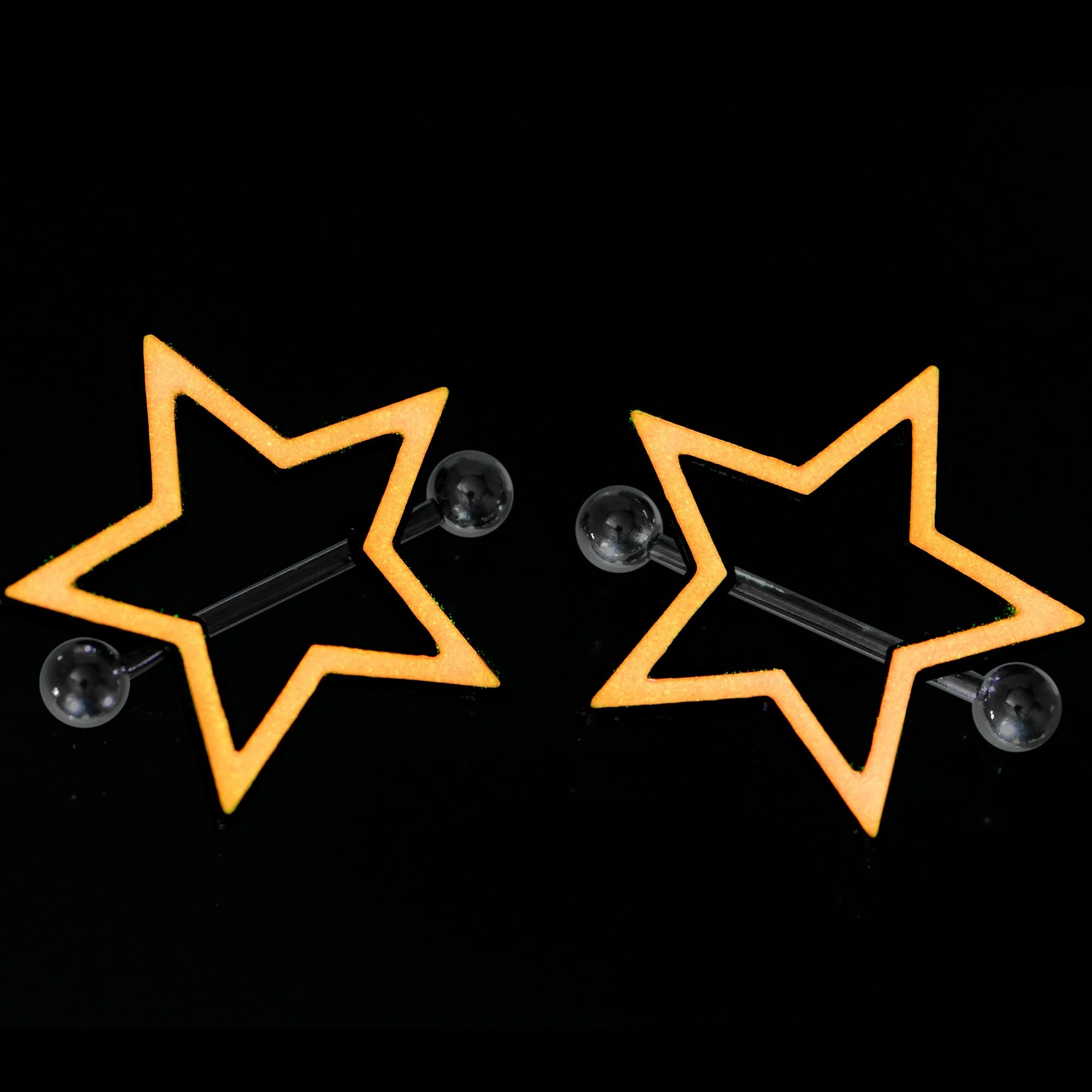 3/4 Pink Glow in the Dark Sexy Star Nipple Shield Set - Image 2