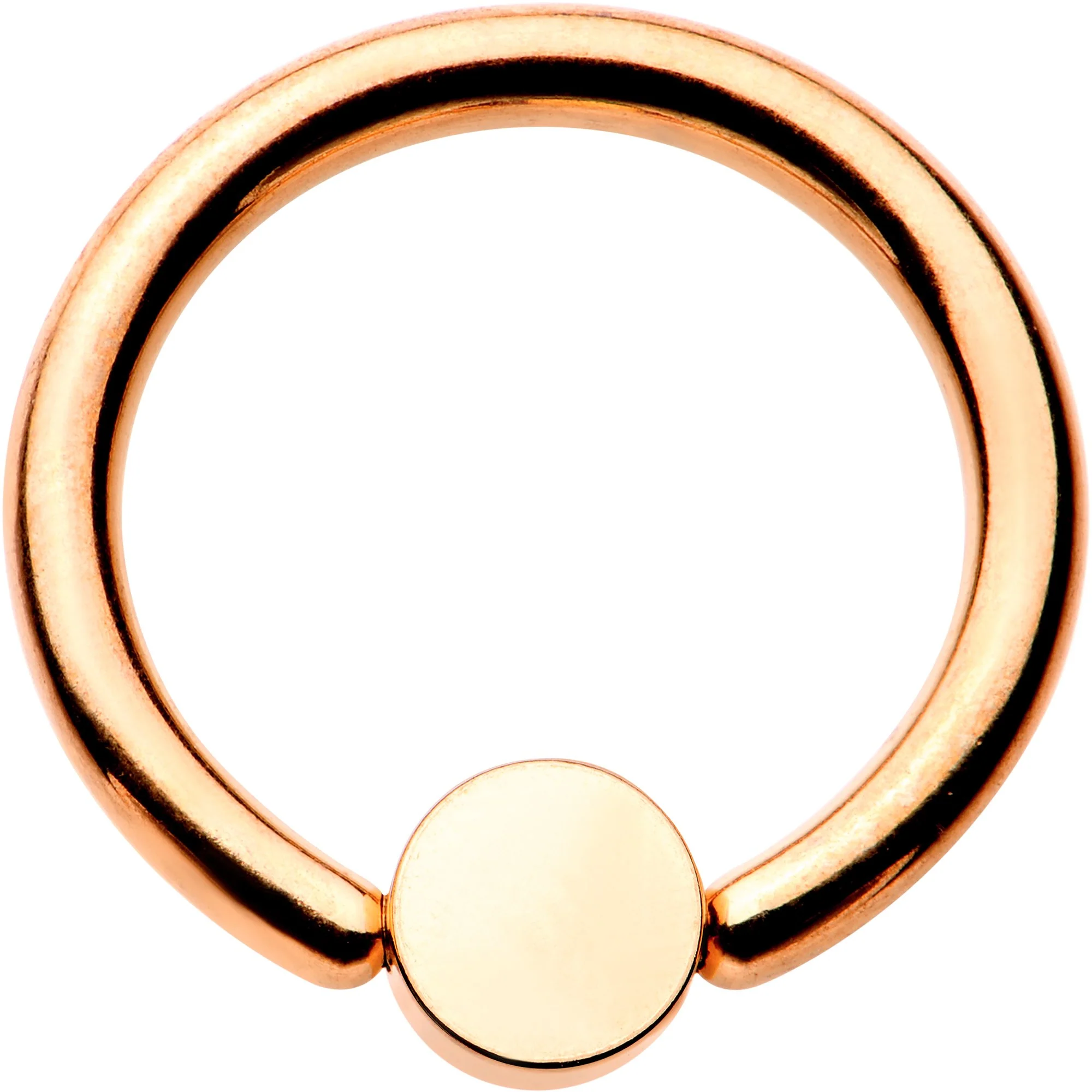 3/8 Purple Faux Opal 4mm Disc Rose Gold IP BCR Captive Ring - Image 2
