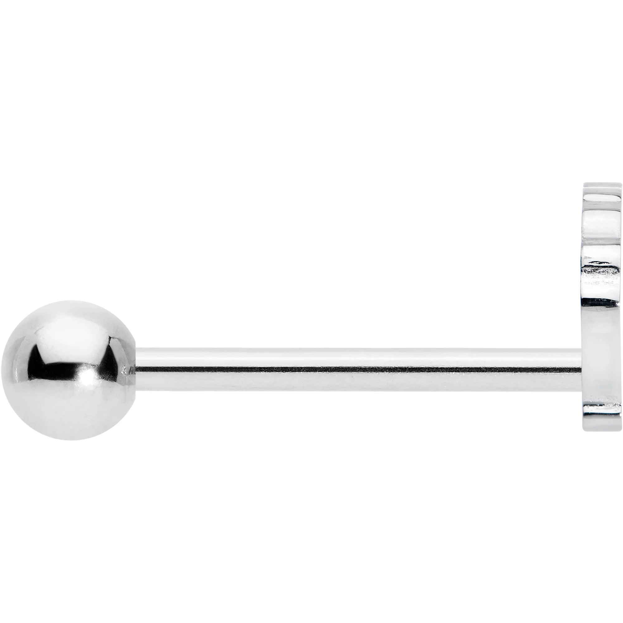 316L Surgical Steel Scalloped Sea Shell Barbell Tongue Ring - Image 3