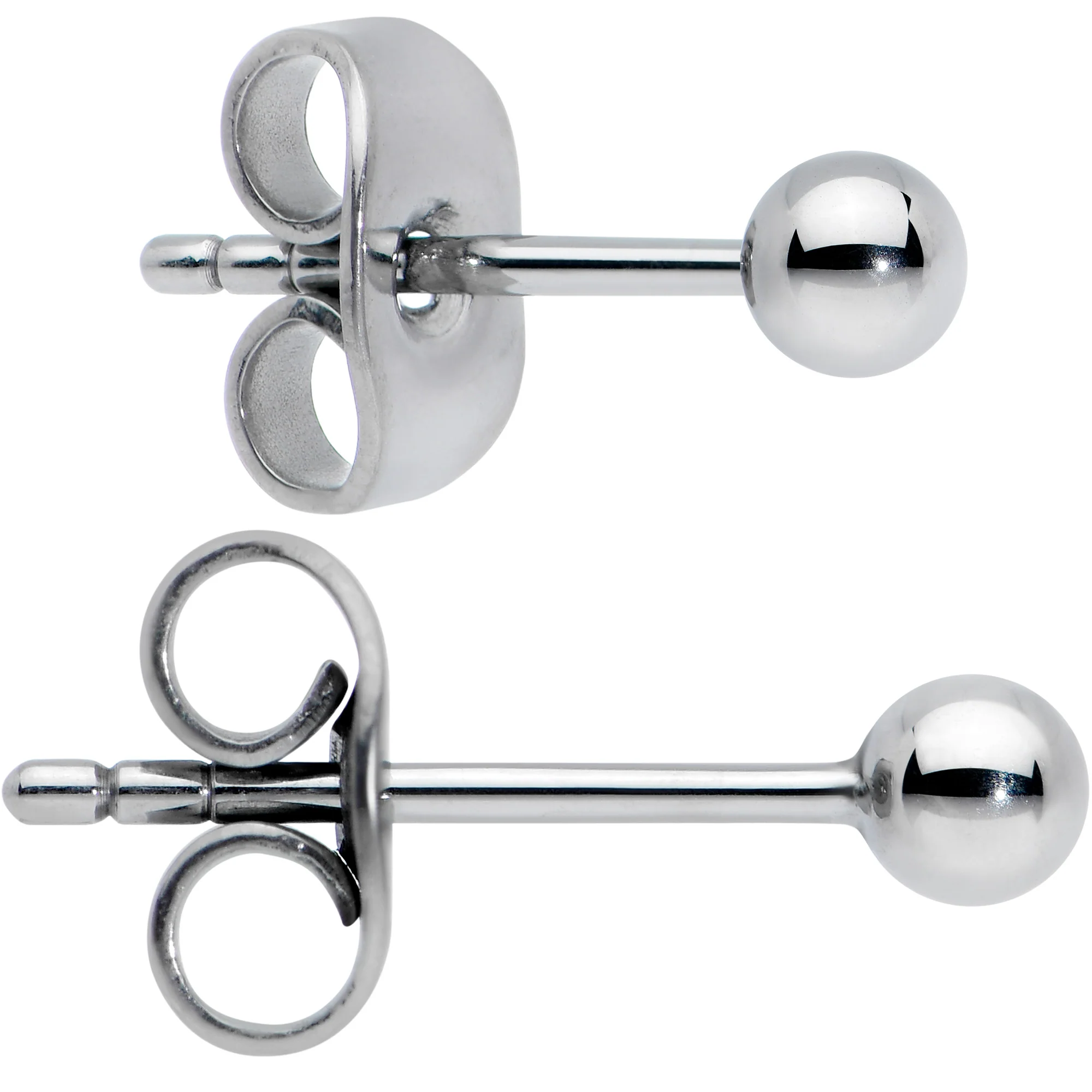 20G 3mm Ball End Grade 23 Titanium Post Stud Earrings - Image 2