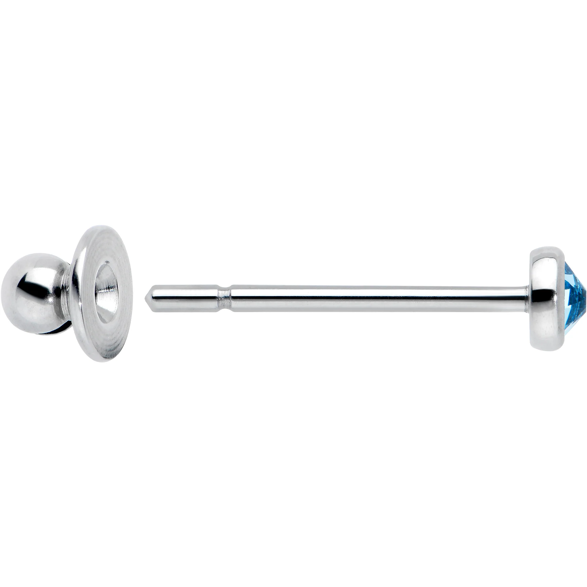 3mm Blue Crystal Implant Grade Titanium Stud Earrings - Image 5