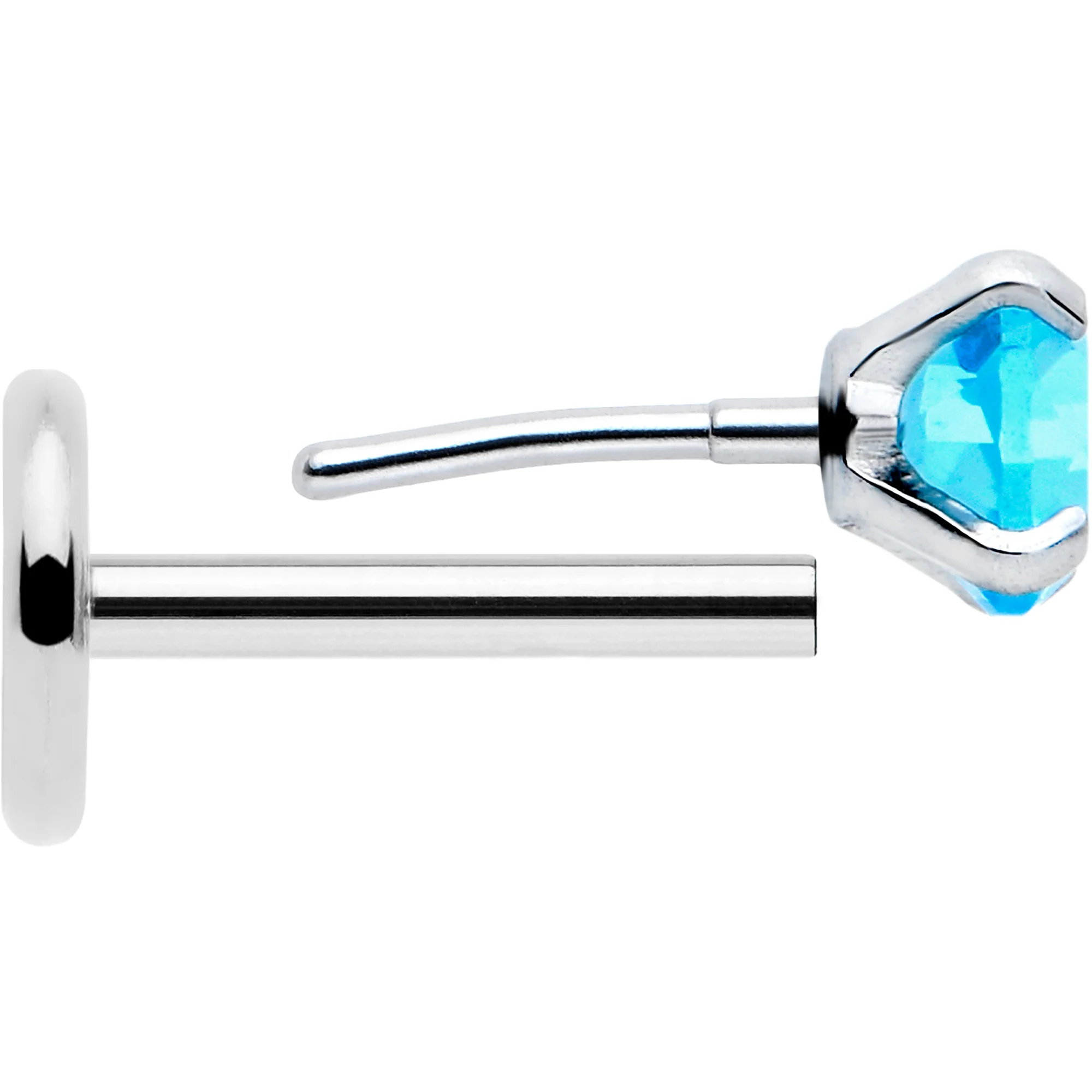 3mm CZ Gem Round Flat Back Stud Earrings - 1 Pair - Image 6