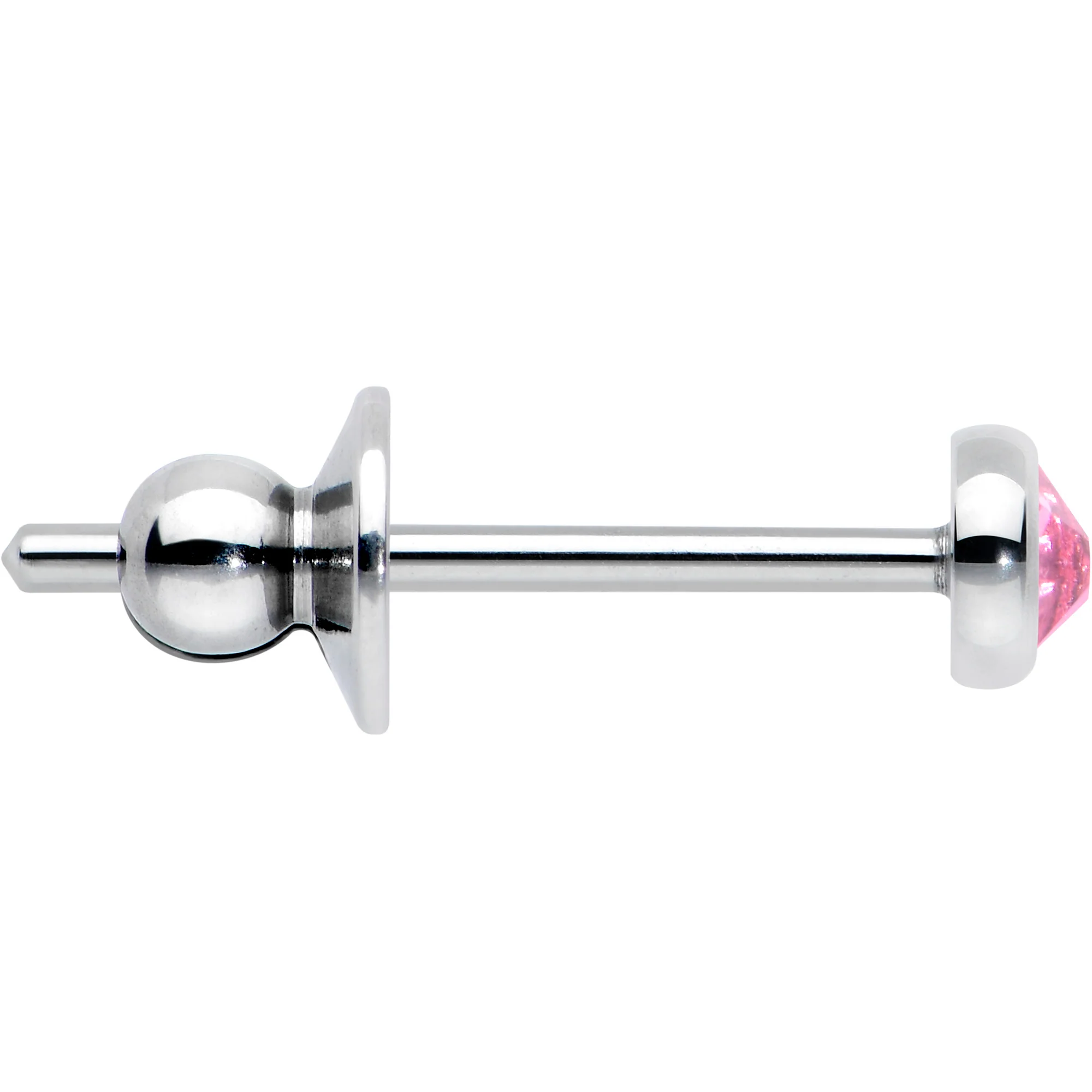 3mm Pink Gem Bezel G23 Titanium Post Stud Earrings - Image 2