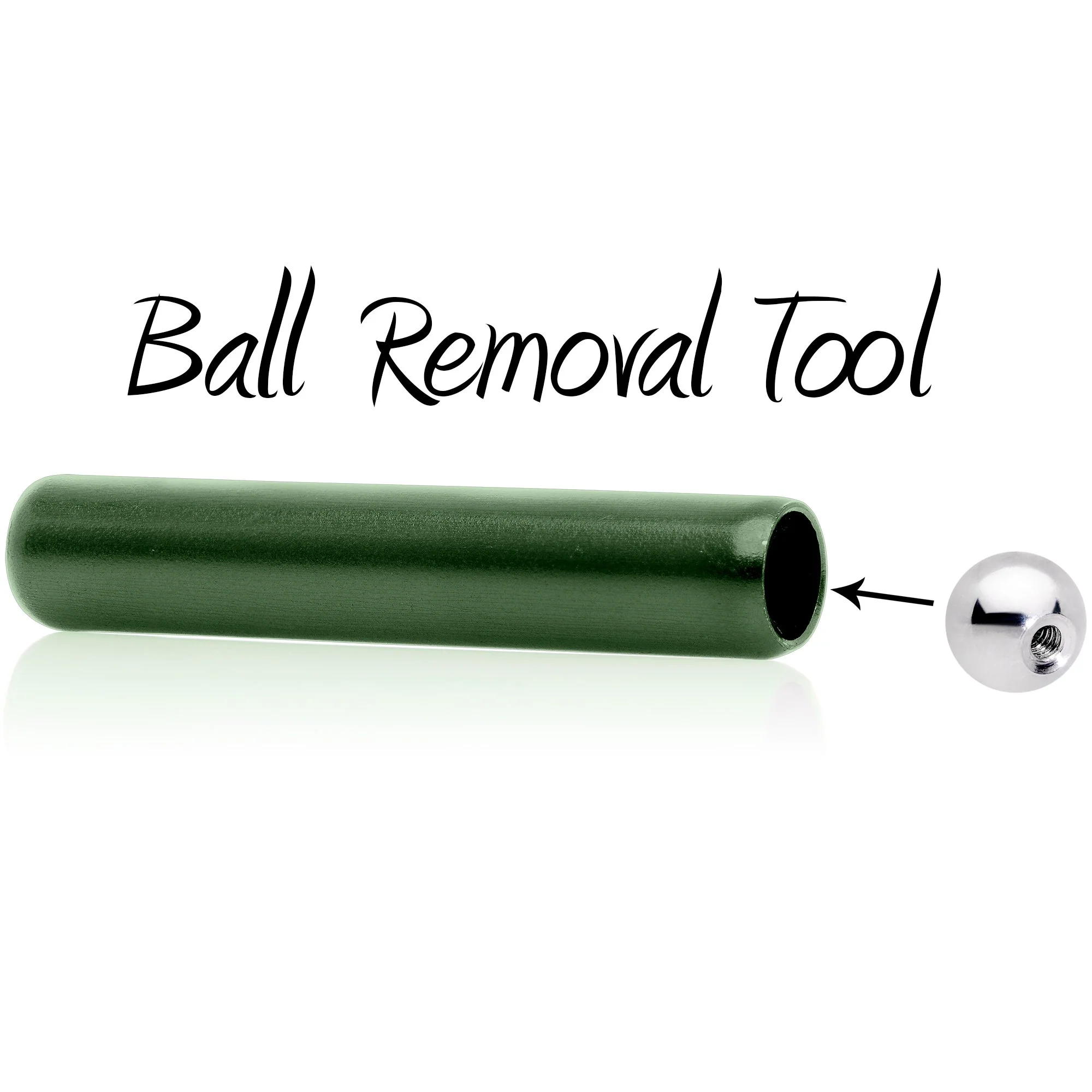 3mm to 4mm Green Aluminum Body Piercing Ball Removal Tool - Image 2