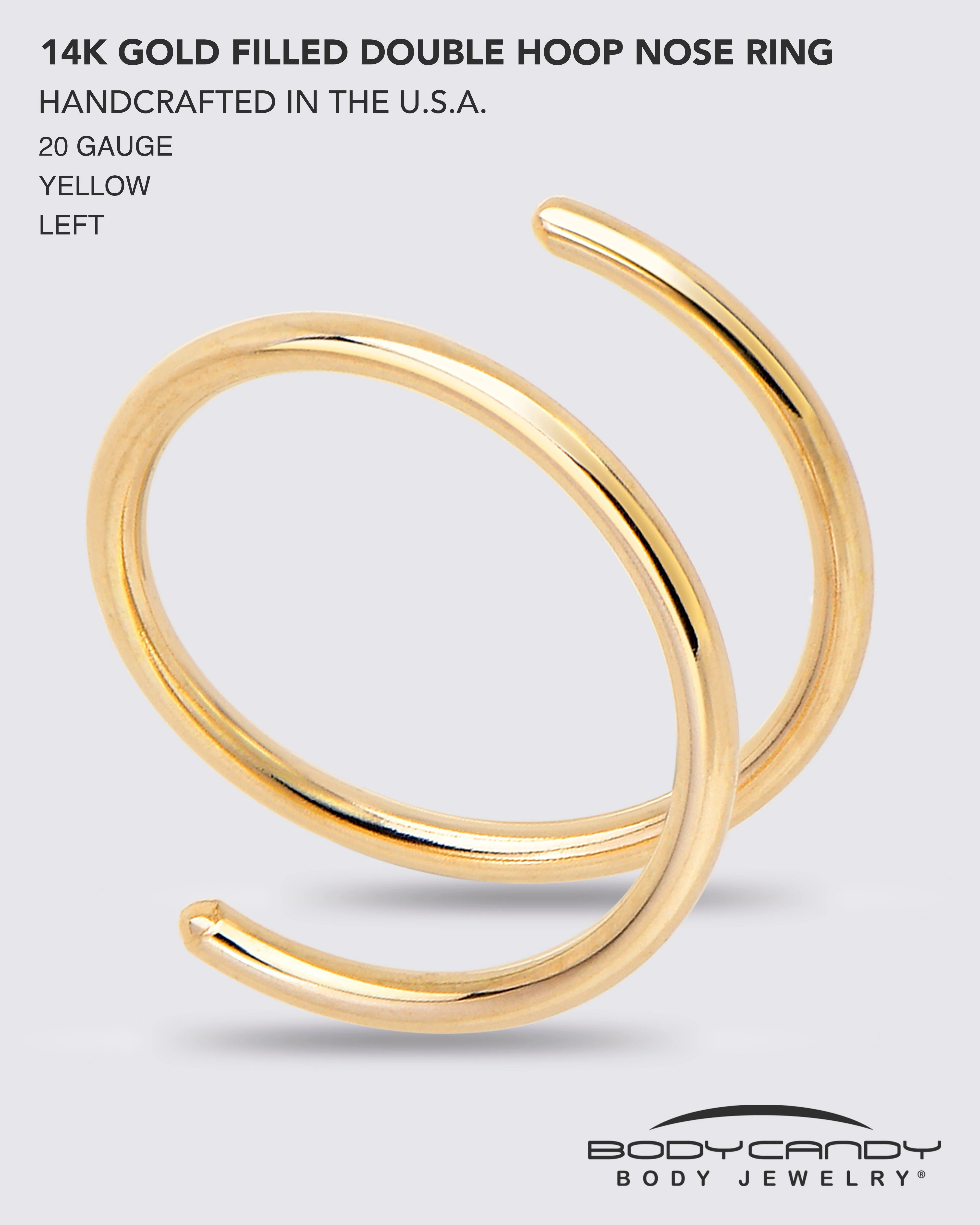 3Pack Double Hoop Nose 14k Gold Filled and 925 Silver Spiral Nose Rings 20G 8mm Right - Image 7