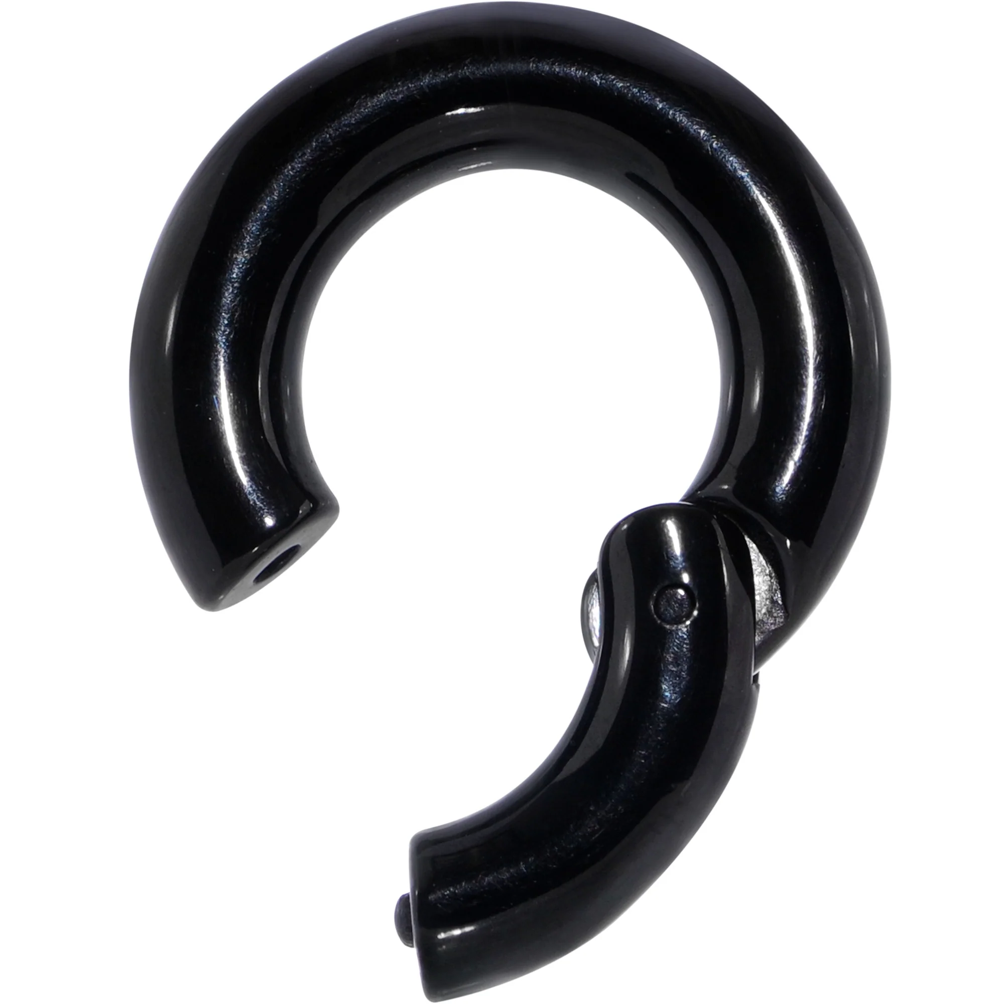 4G 1/2 Black PVD Steel Hinged Segment Ring - Image 2
