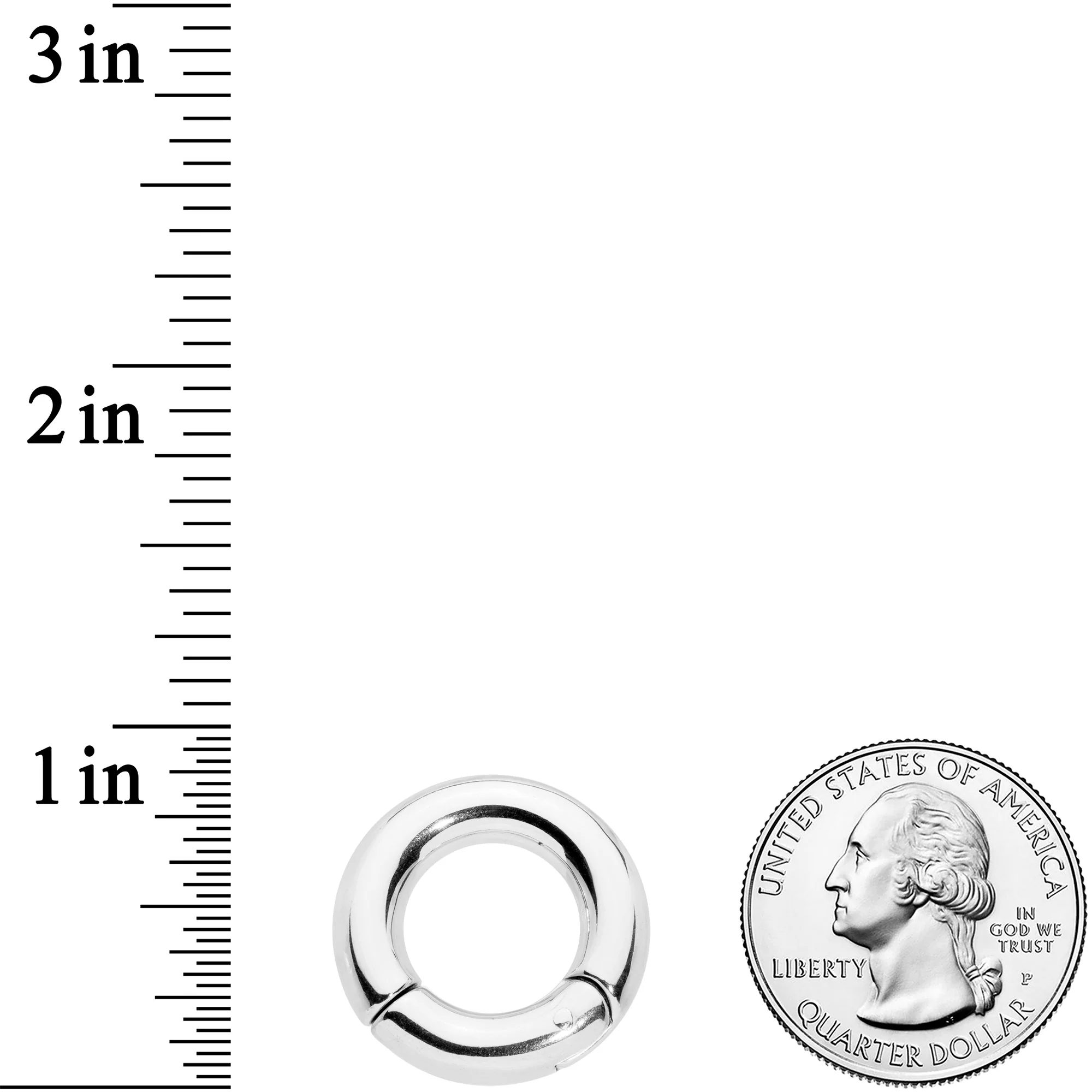 4G 1/2 Stainless Steel Hinged Segment Ring - Image 3