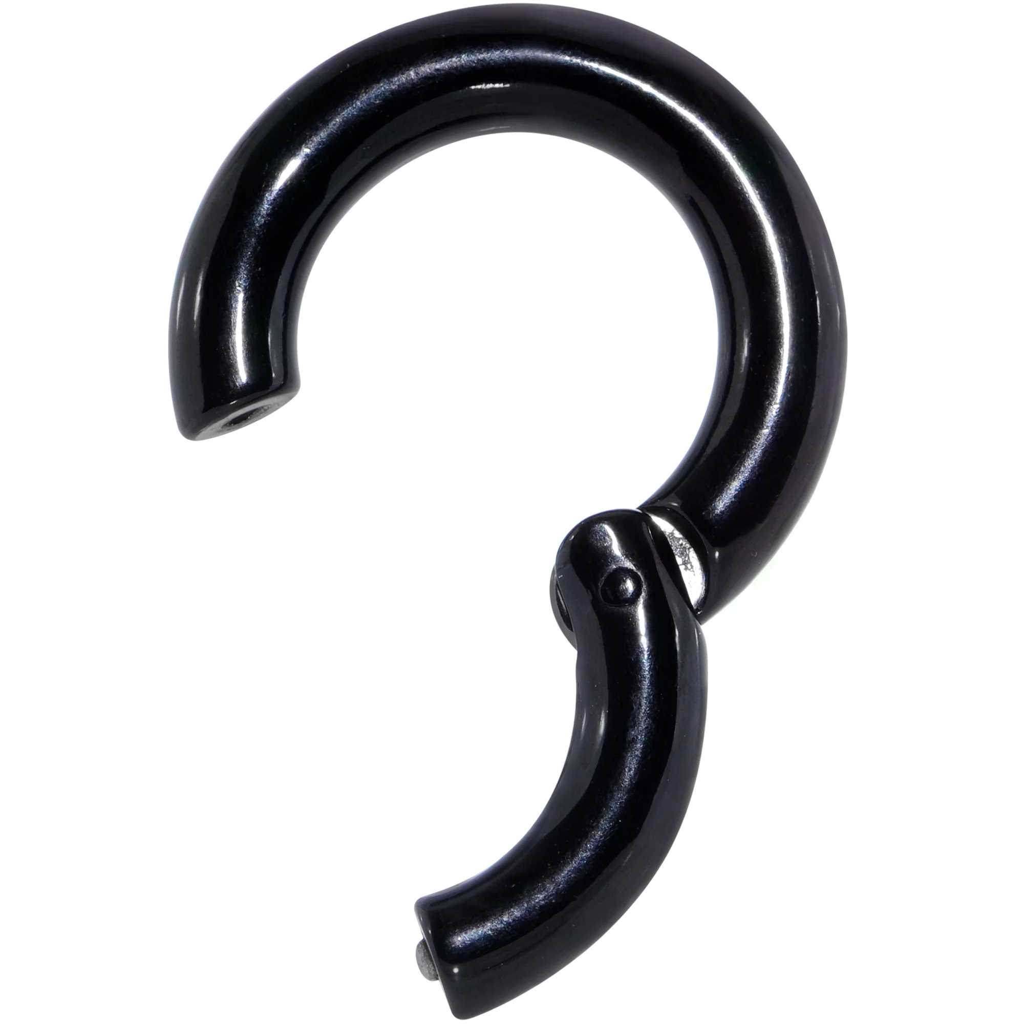 4G 5/8 Black PVD Steel Hinged Segment Ring - Image 2