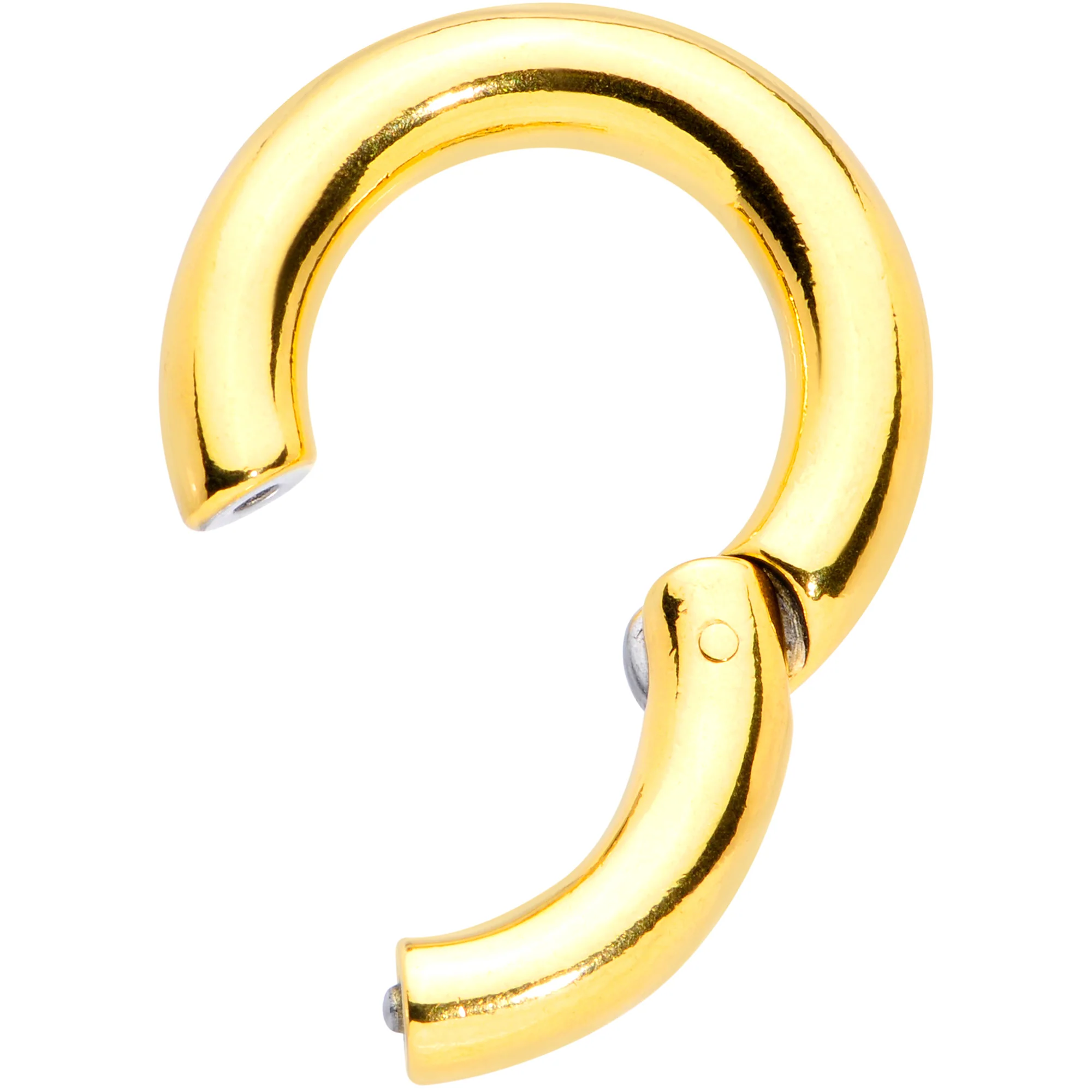 4G 5/8 Gold Tone PVD Steel Hinged Segment Ring - Image 2