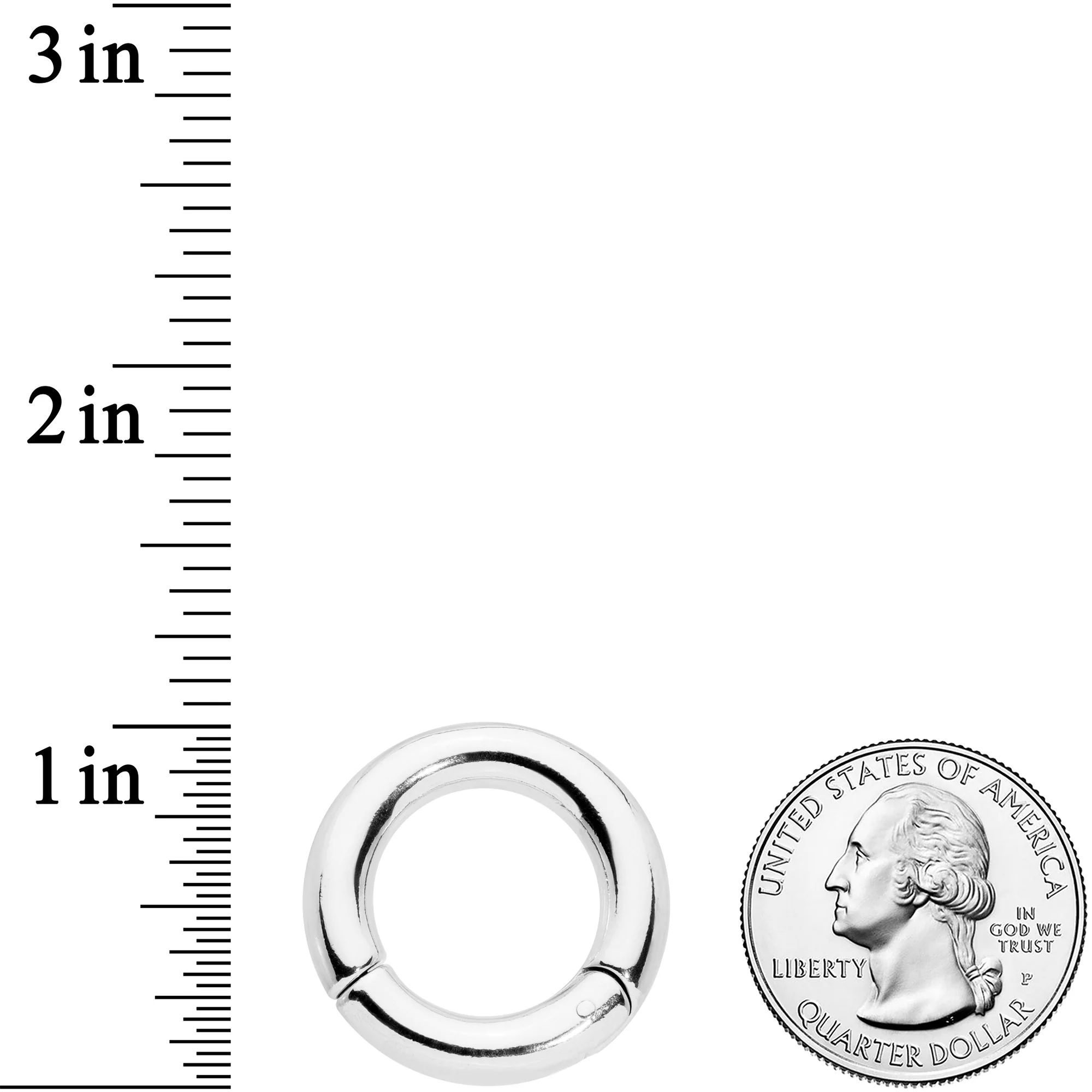 4G 5/8 Stainless Steel Hinged Segment Ring - Image 3