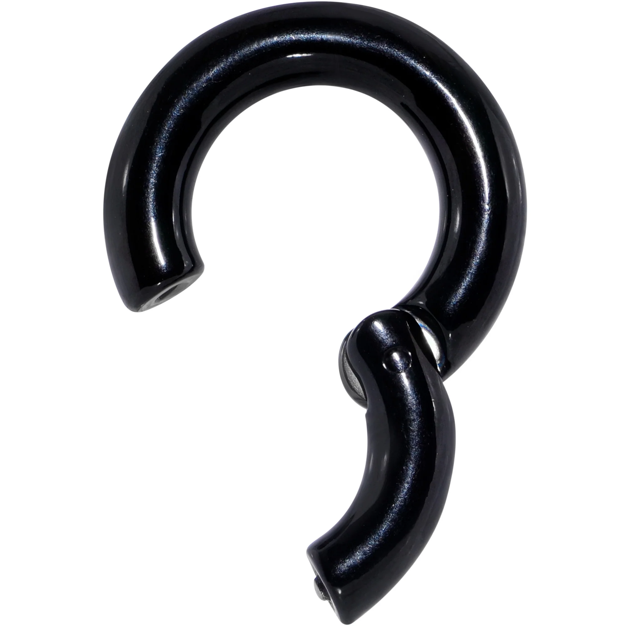 4G 9/16 Black PVD Steel Hinged Segment Ring - Image 2