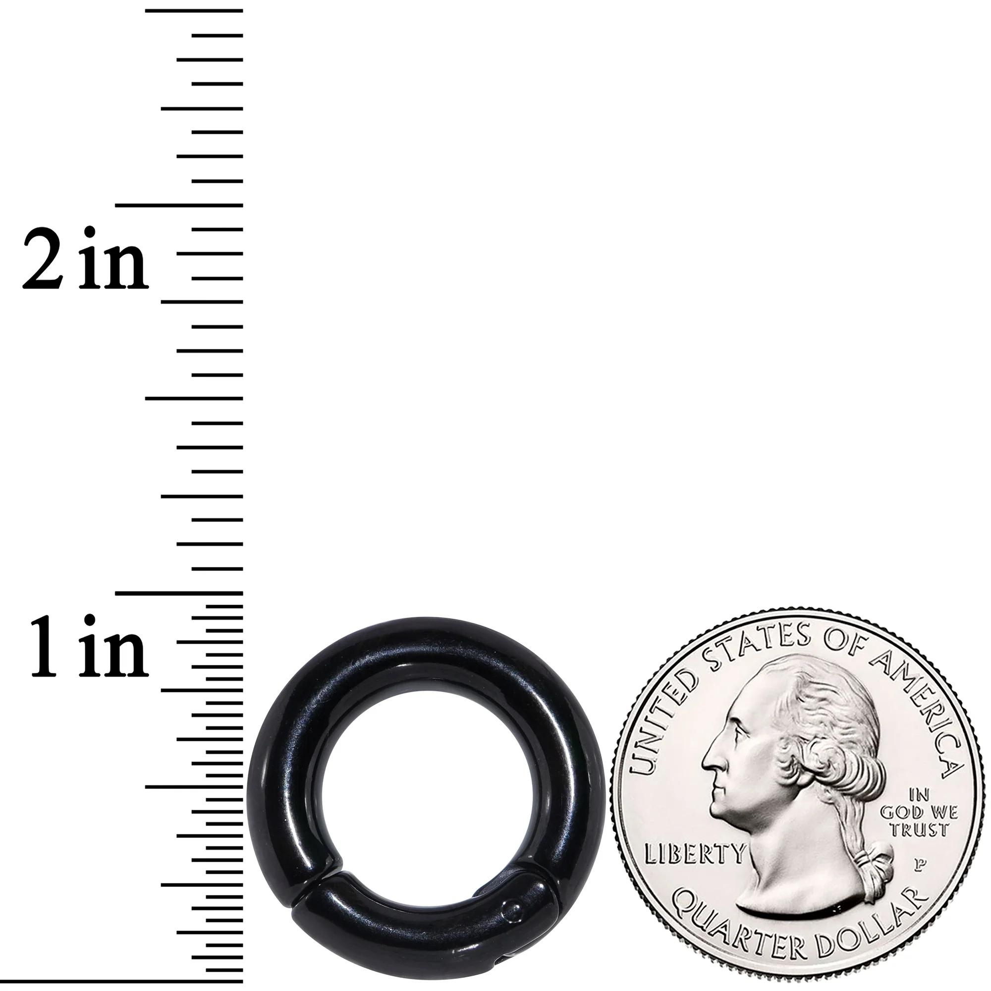 4G 9/16 Black PVD Steel Hinged Segment Ring - Image 3